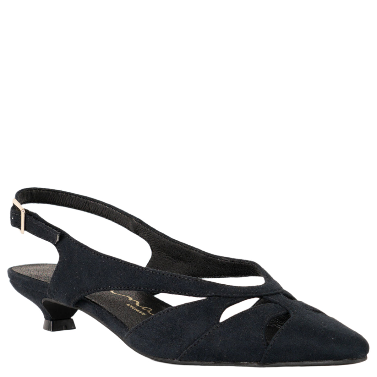Womens Cuba Black Sling Back Flat-Shoe Pumps