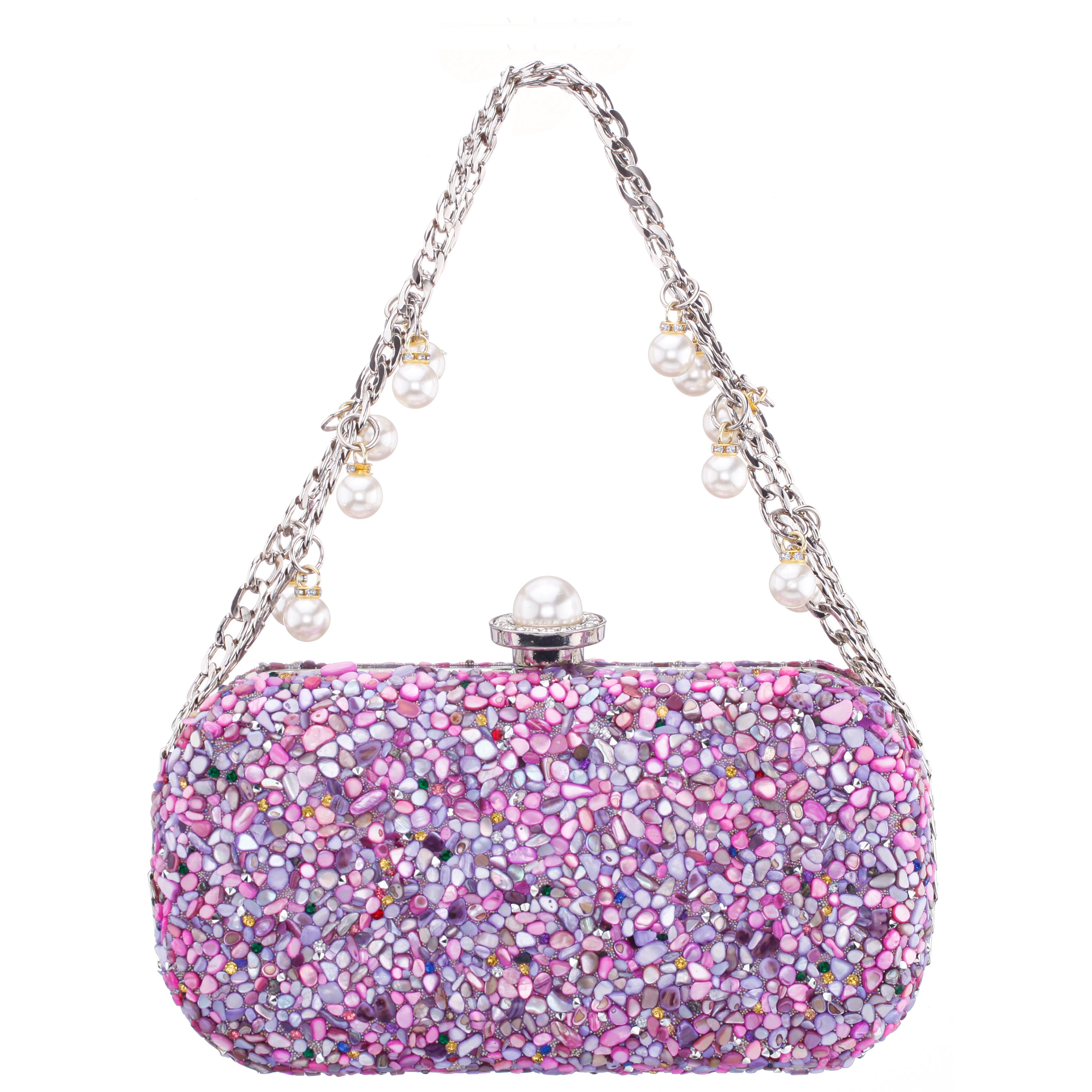 【極美品】Pretty Ballerinas 　ELLA gemini　38 Womens Harmony Purple Rock Candy Hotfix Minaudiere | Nina Shoes