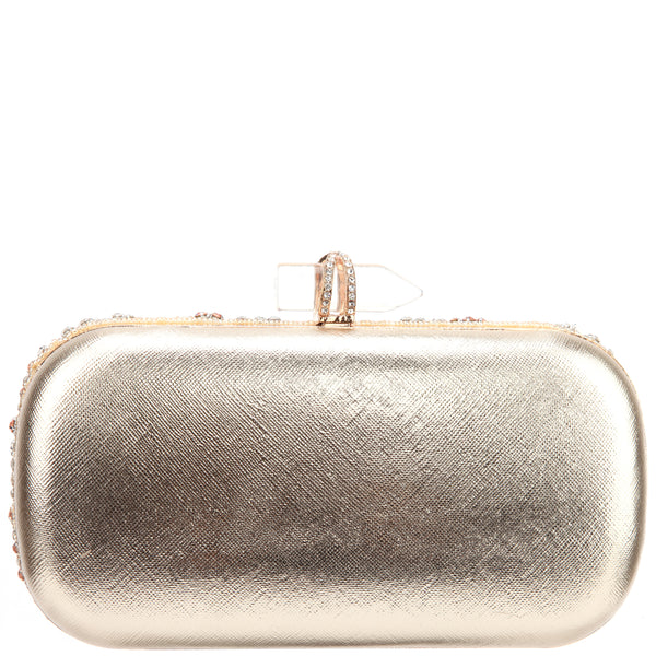 Metallic Hardcase Clutch Bag Gold