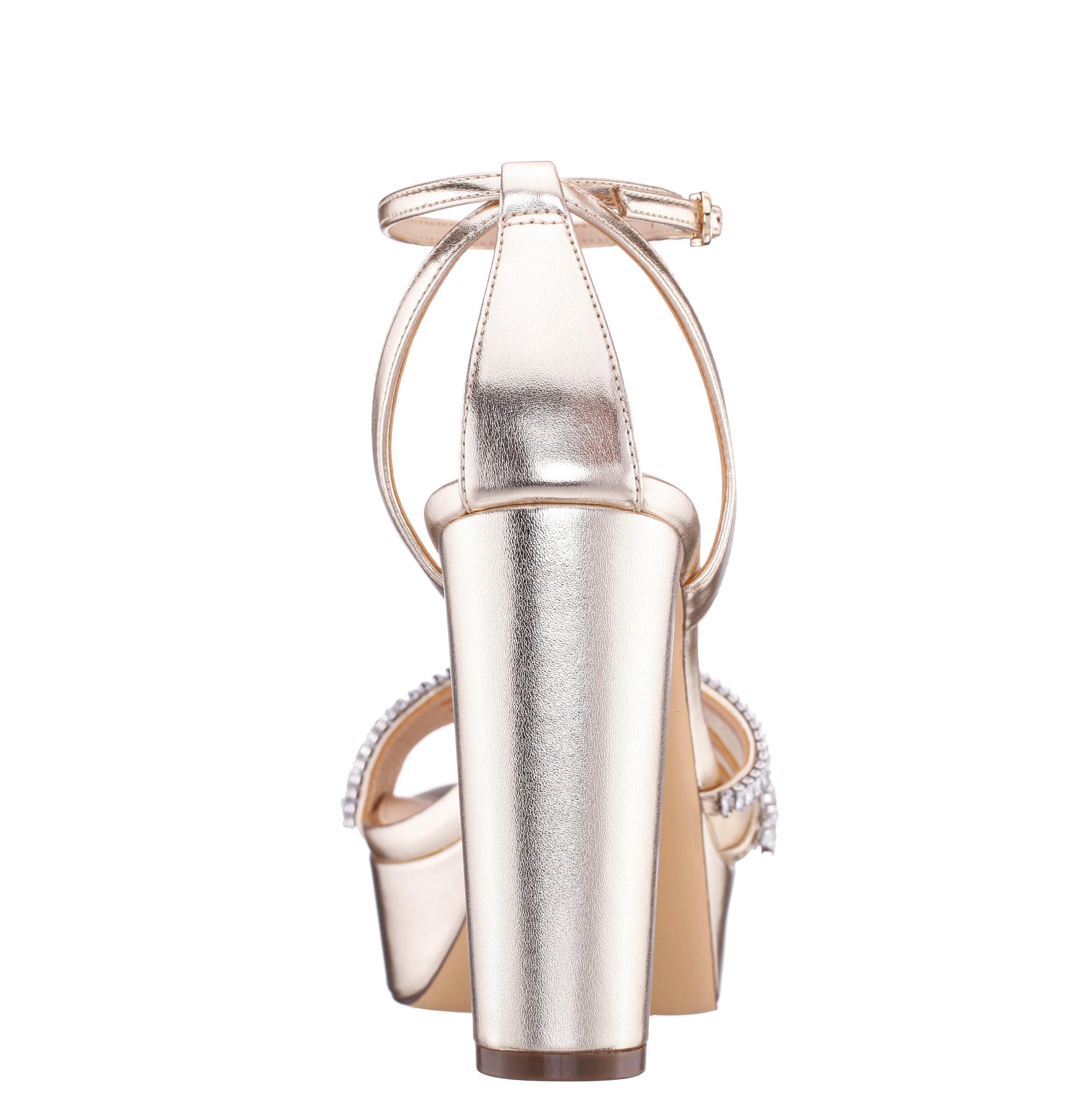 Womens Agitha Gold Sandal Stiletto-Heel Platform | Nina Shoes