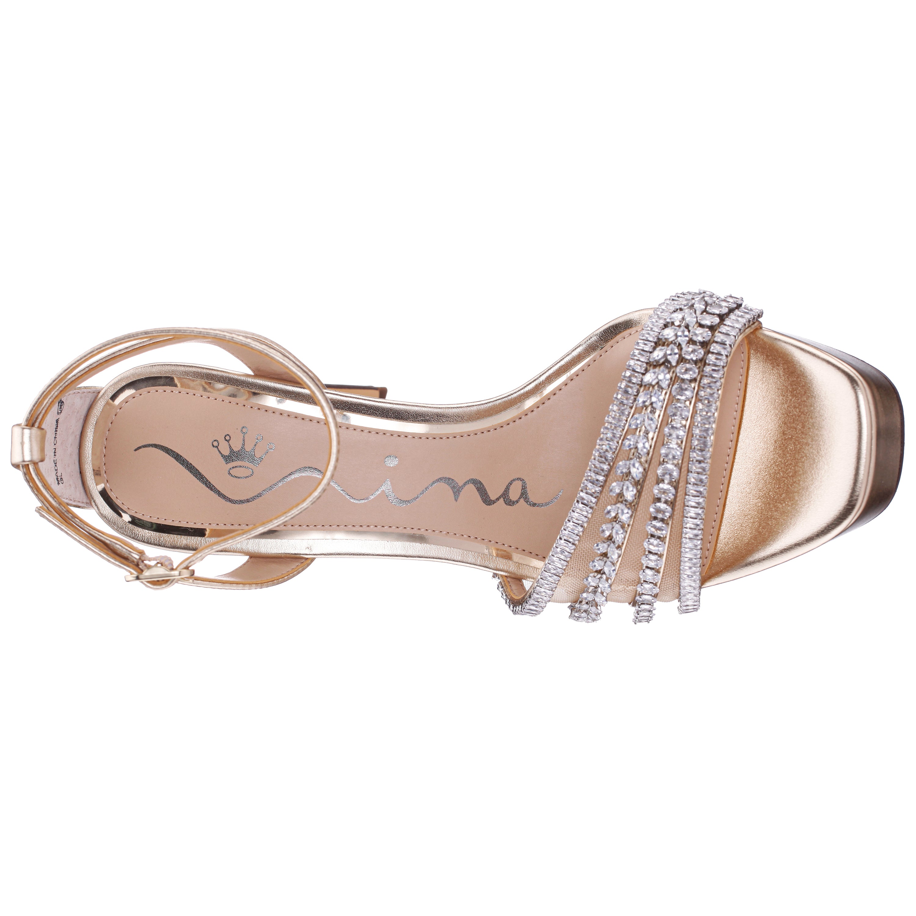 Womens Agitha Gold Sandal Stiletto-Heel Platform | Nina Shoes