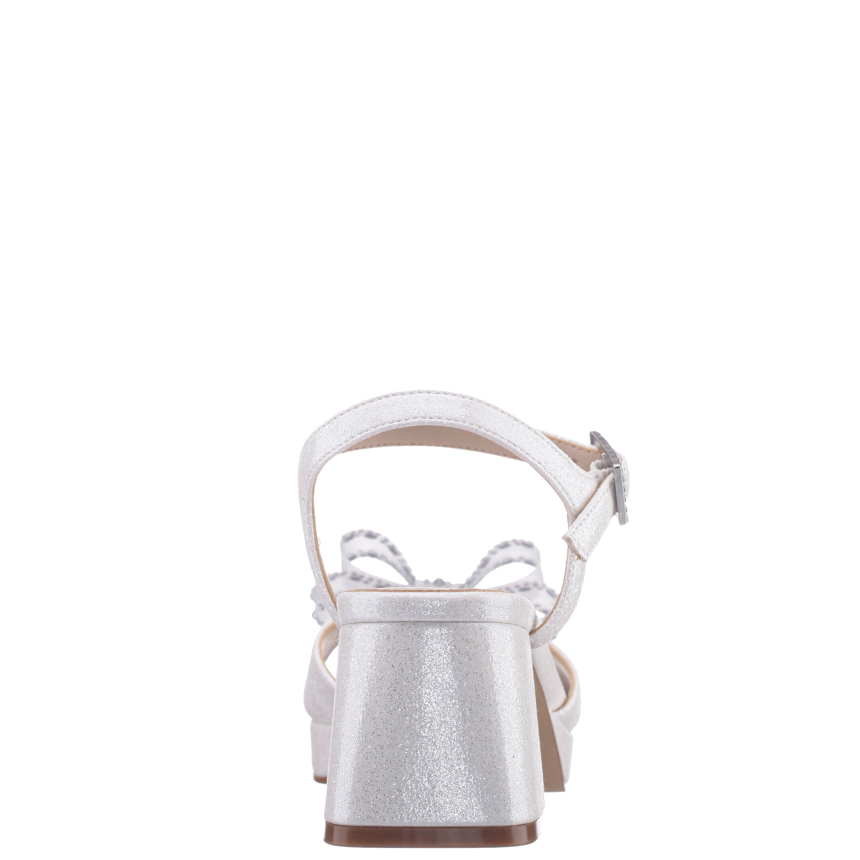 nina Girls Aiza White Glitter Heel Platform Sandal | Nina Shoes