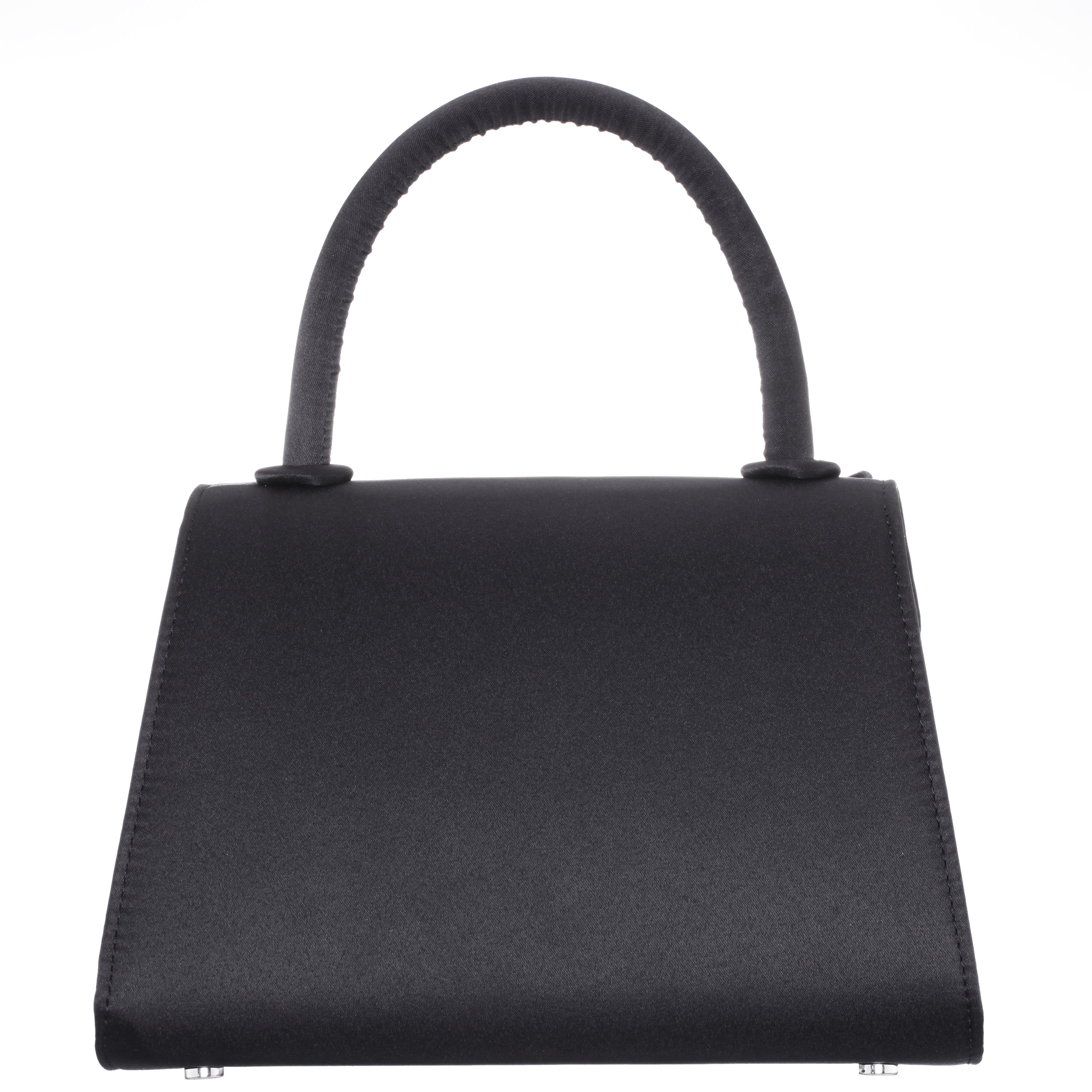 Womens Alila Black Satin/Glass Crystal Satchel Bag | Nina Shoes