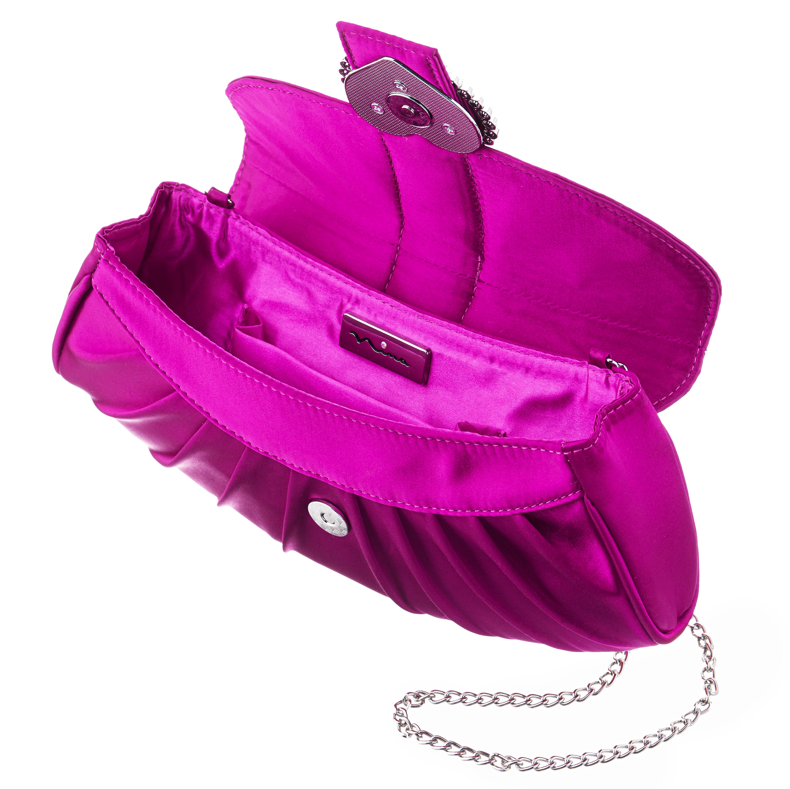 Womens Apolina Pink Crystal Heart Adorned Clutch | Nina Shoes