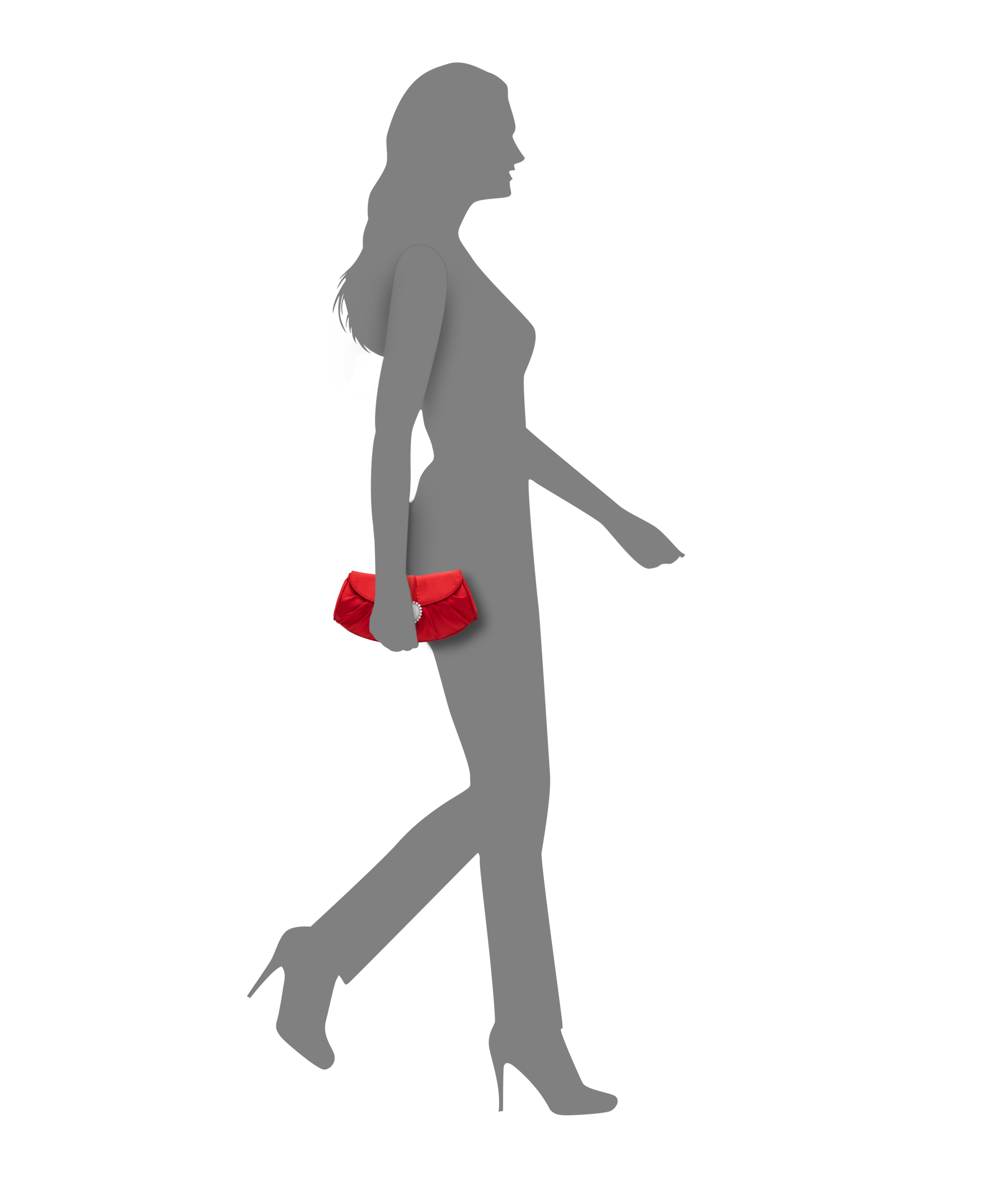 Womens Apolina Red Crystal Heart Adorned Clutch | Nina Shoes