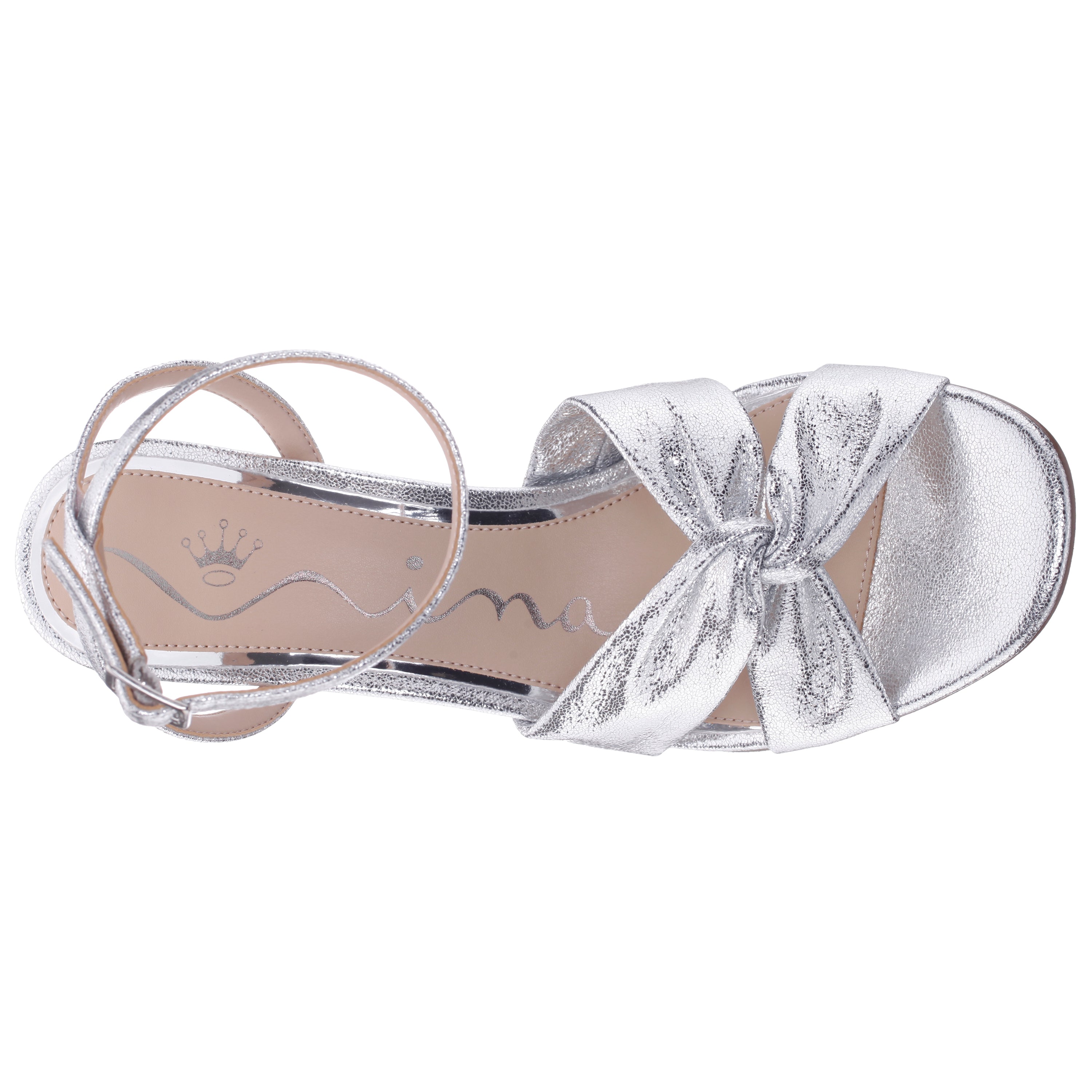 NINA★ Womens Stacie White Satin Block-Heel Platform Sandals with