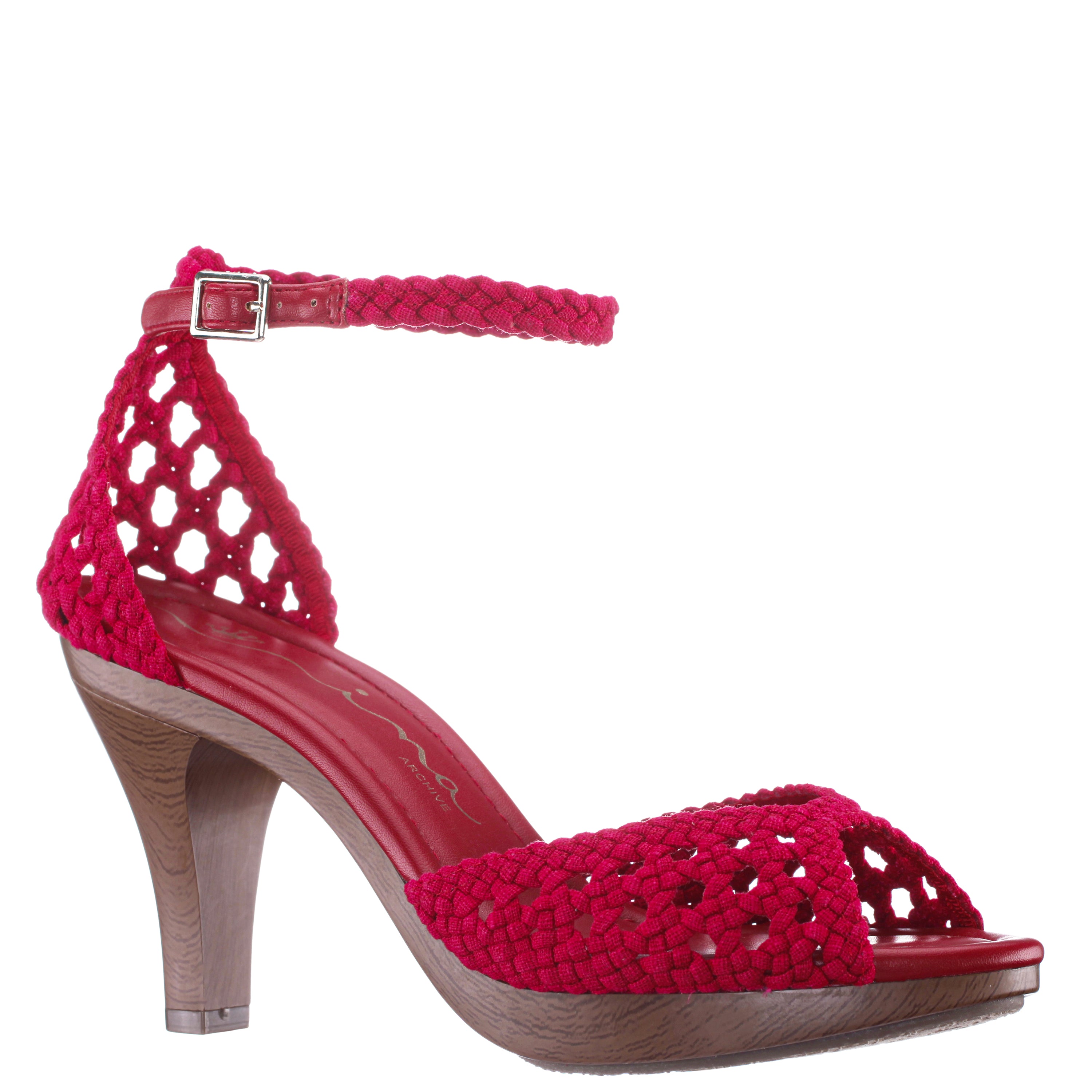 Womens Avenue Orange Ankle Strap High-Heel Platform Sandals | Nina