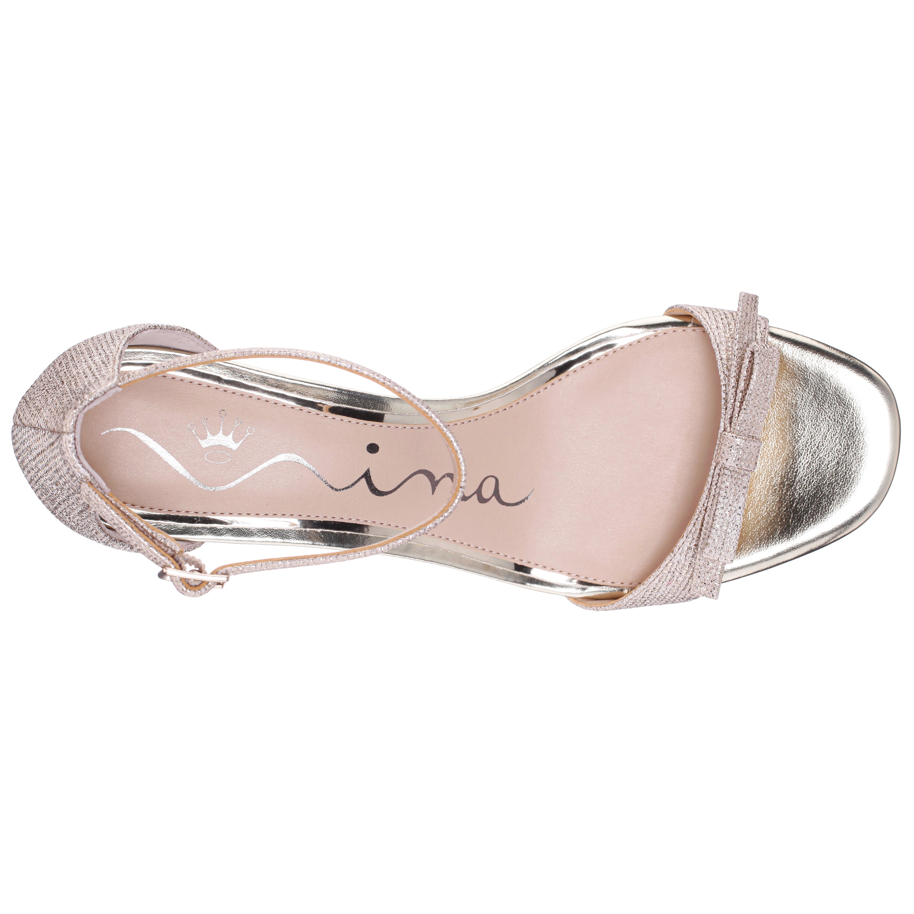 Womens Bia Gold Sandal Mid-Heel | Nina Shoes