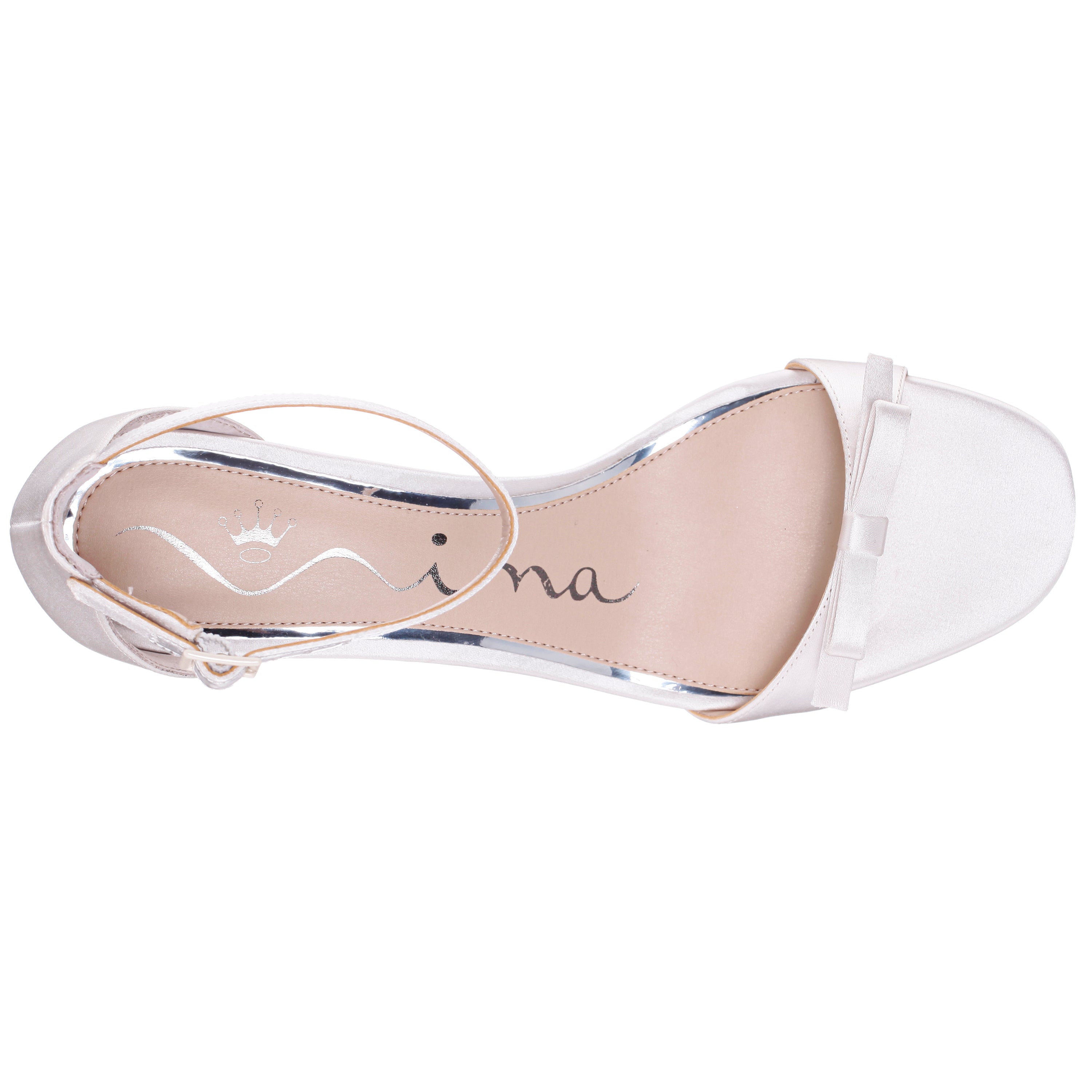 Womens Bia White Sandal Mid-Heel | Nina Shoes