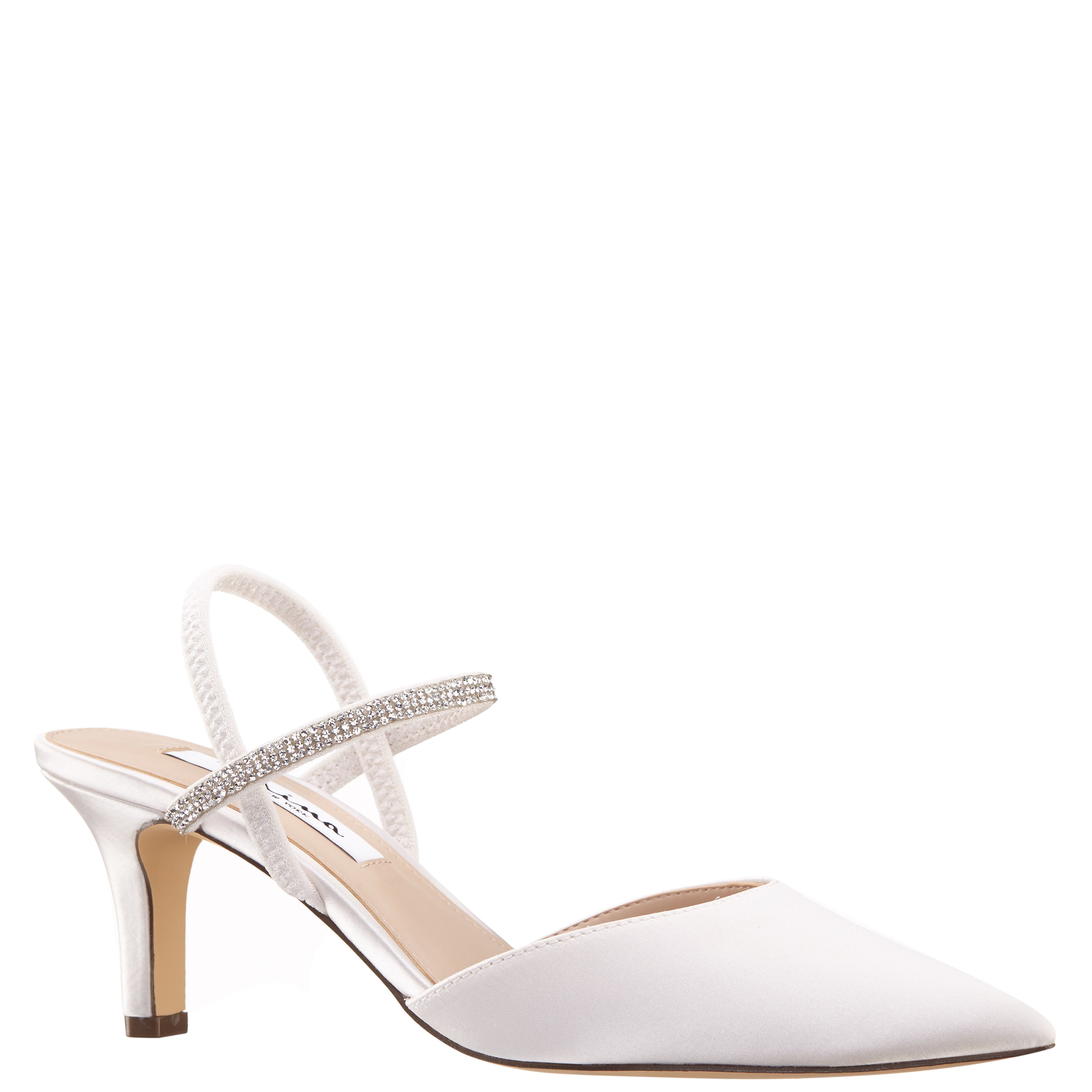 NinaホワイトXS Womens Billie White Satin Mid-Heel Pumps | Nina Shoes