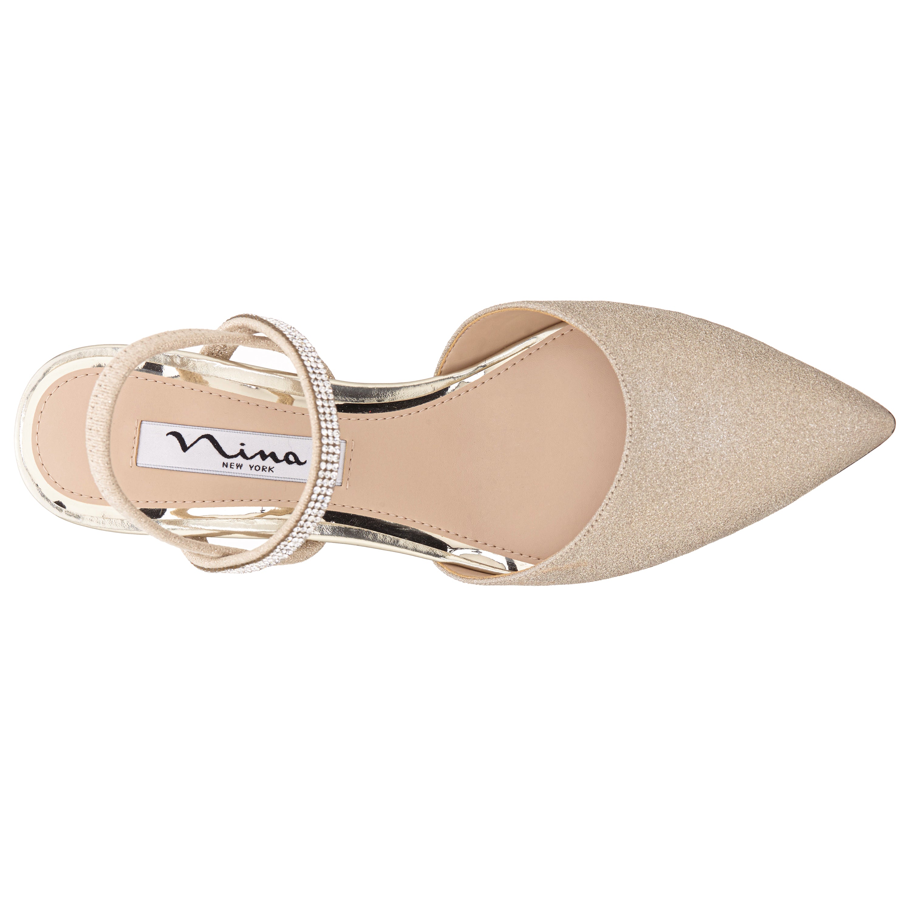 Womens Billie Platino Glitter Mid-Heel Pumps | Nina Shoes