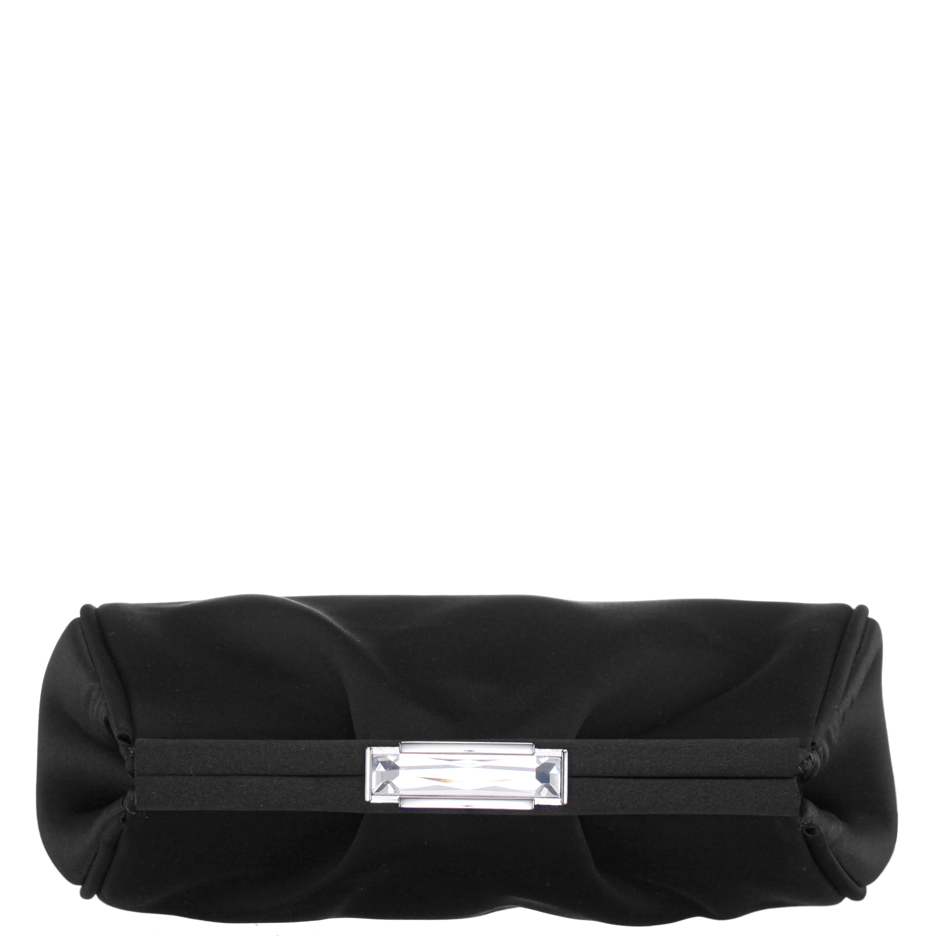 Womens Blayz Black Satin Frame Clutch | Nina Shoes