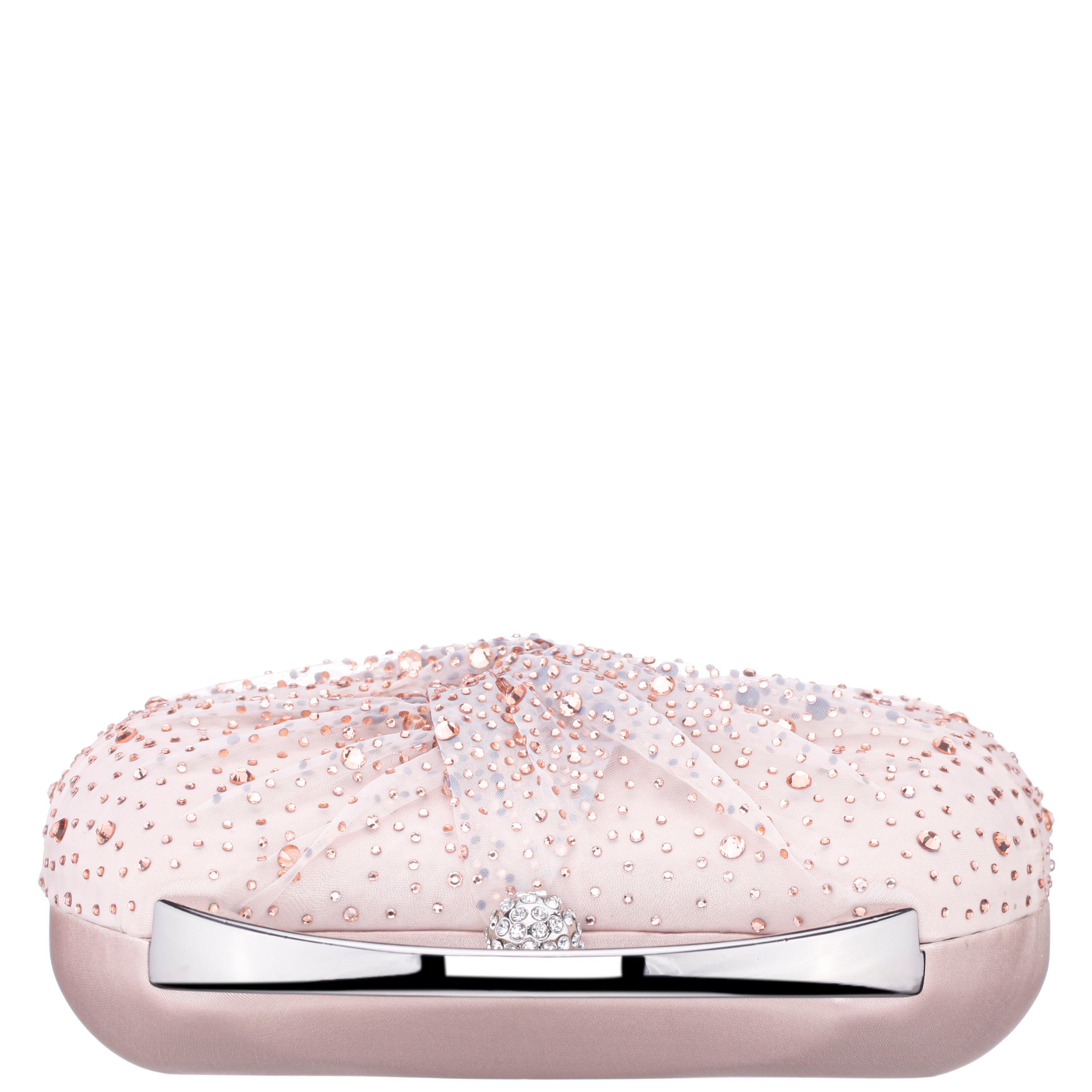 Womens Brando-Cc Pearl Rose Chiffon/Satin/Glass Crystal Minaudiere