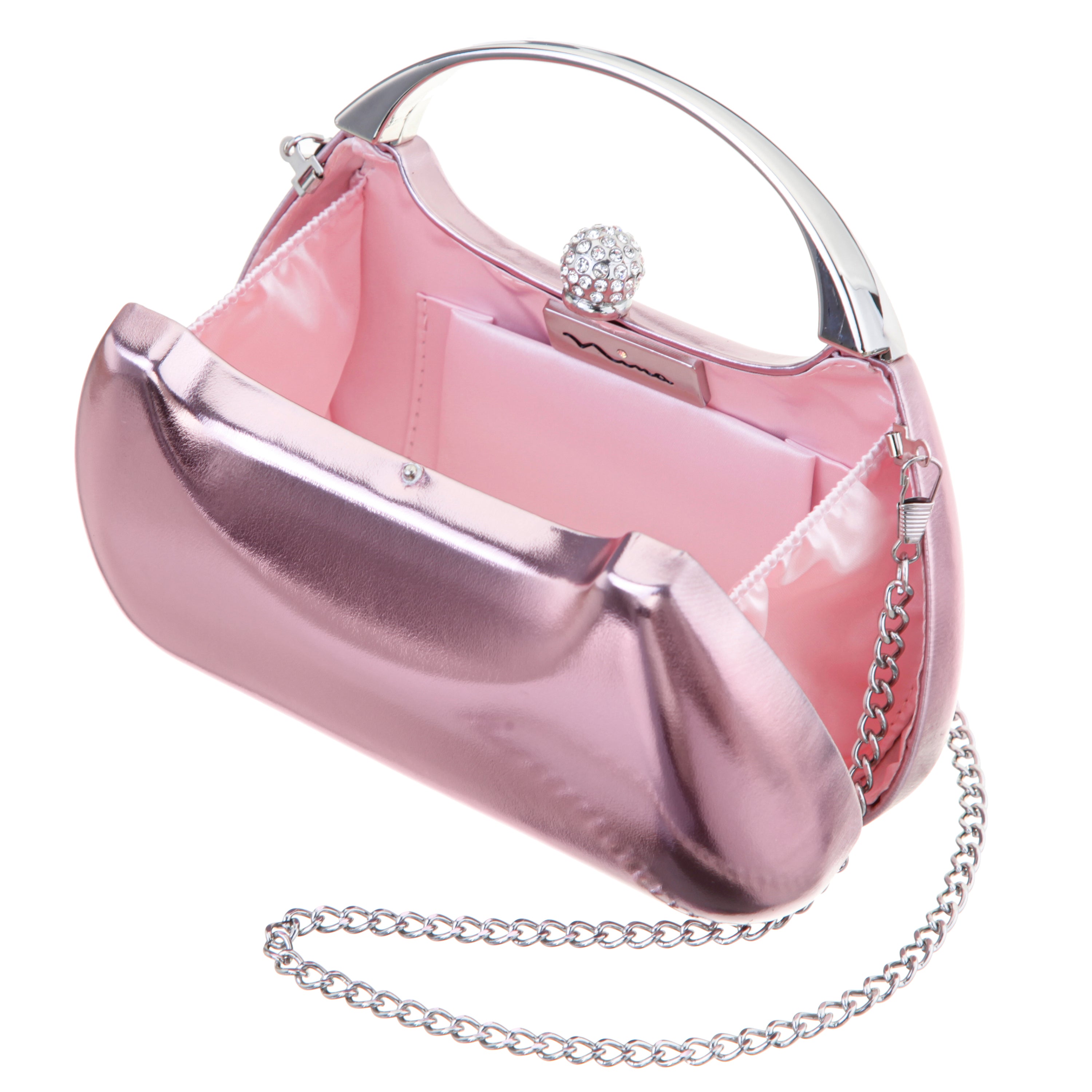 Womens Brando-M Pink Met Foil PU Minaudiere | Nina Shoes