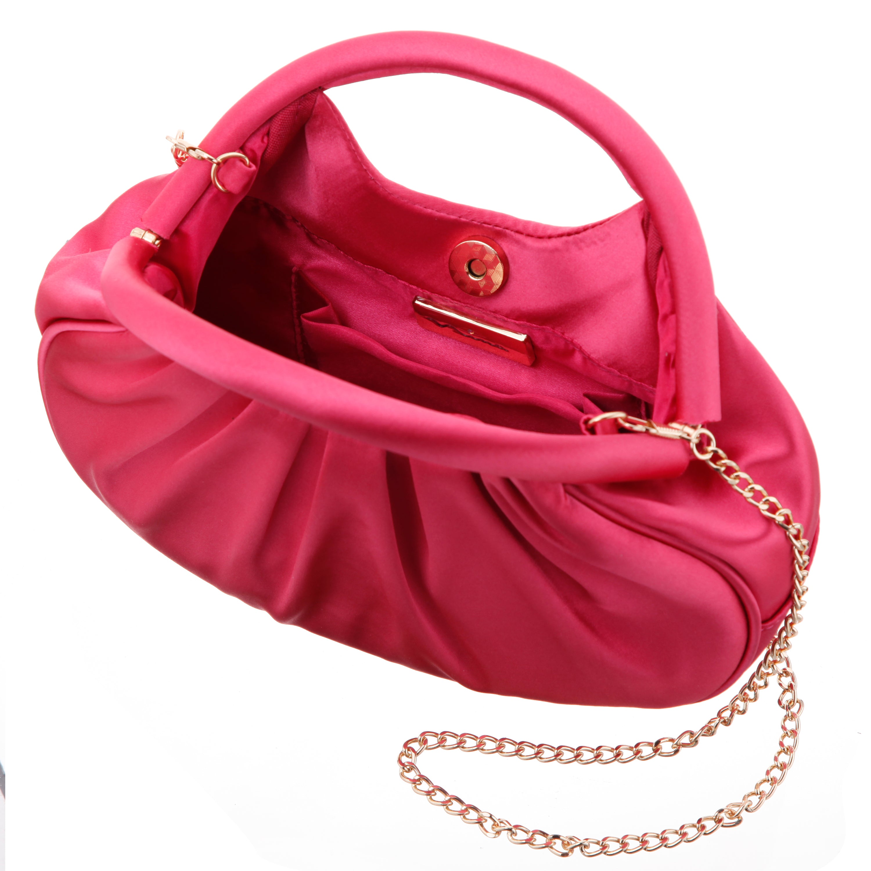 Womens Bren Pink Mini Moon Satchel With Cut Out Handle | Nina Shoes