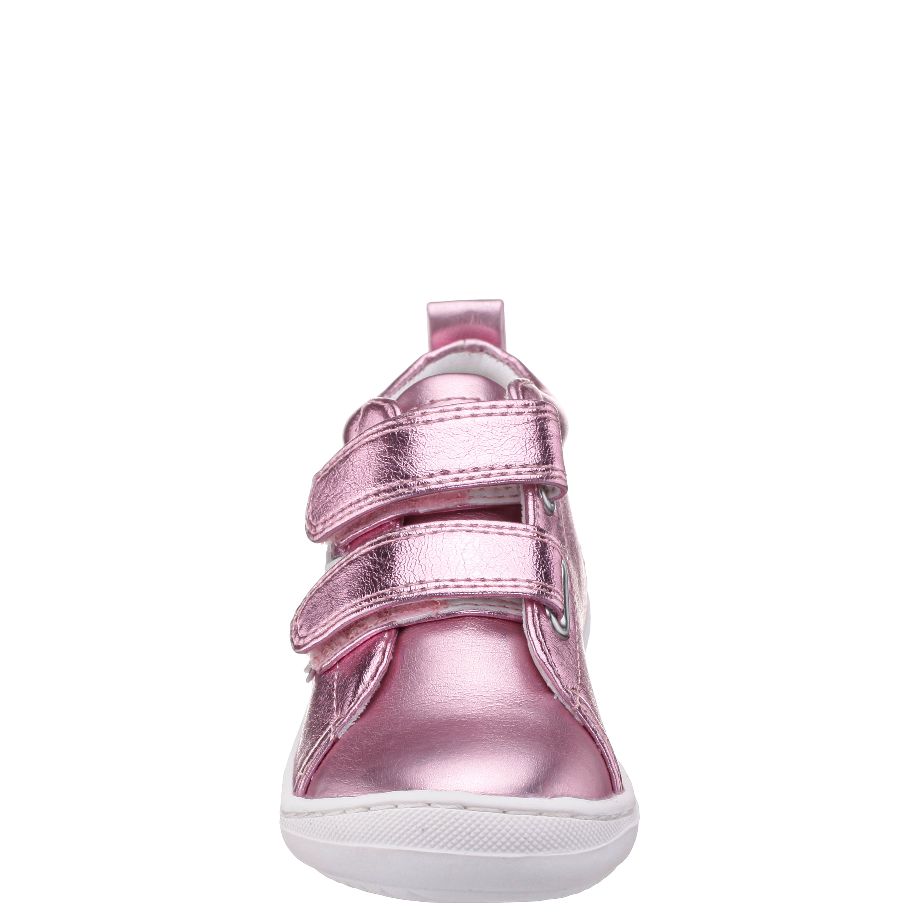 Girls Brinkly Pink Metallic Velcro Sneakers | Nina Shoes