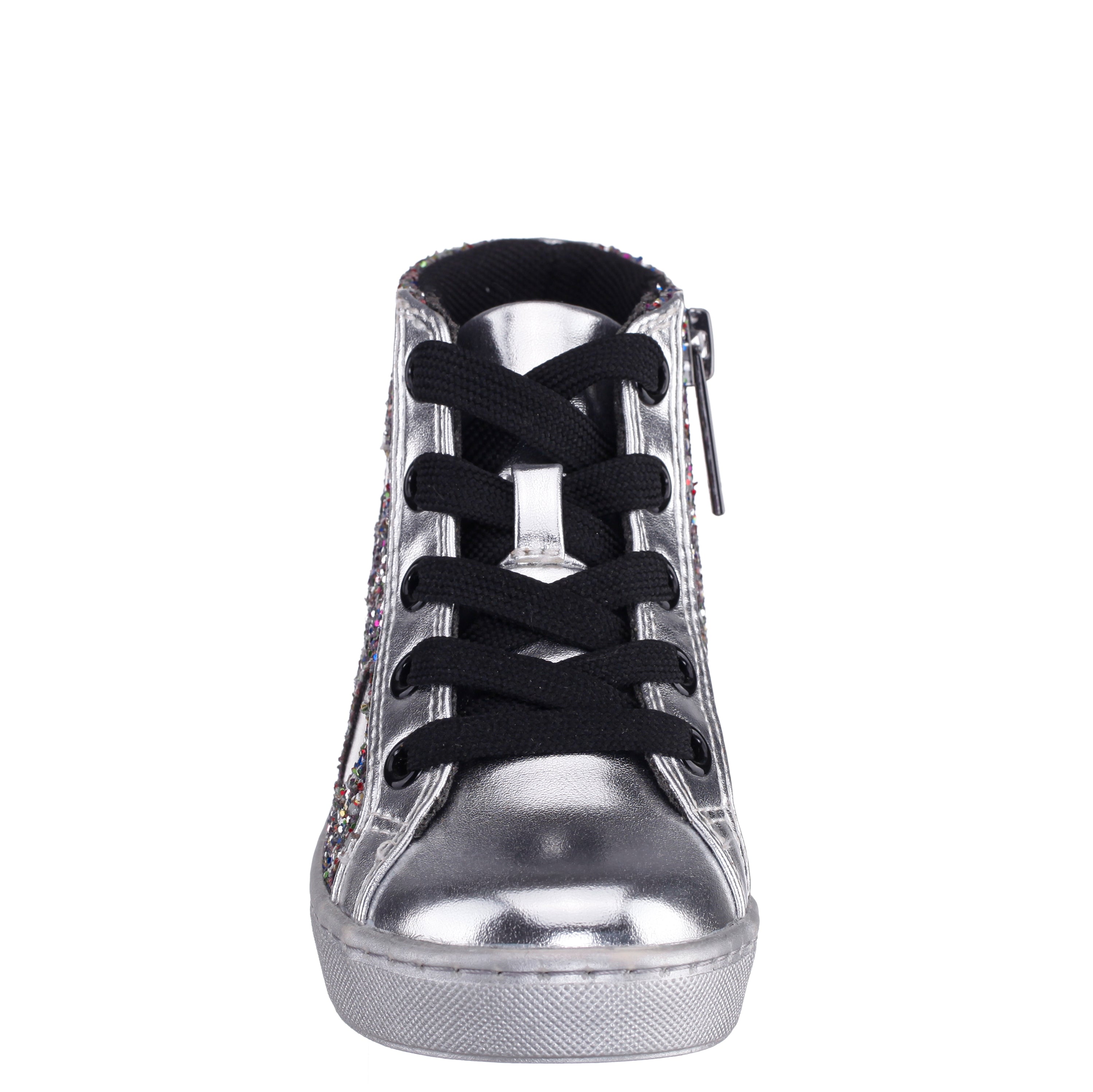 Girls Cass Multi Colored Glitter High Top Sneakers | Nina Shoes