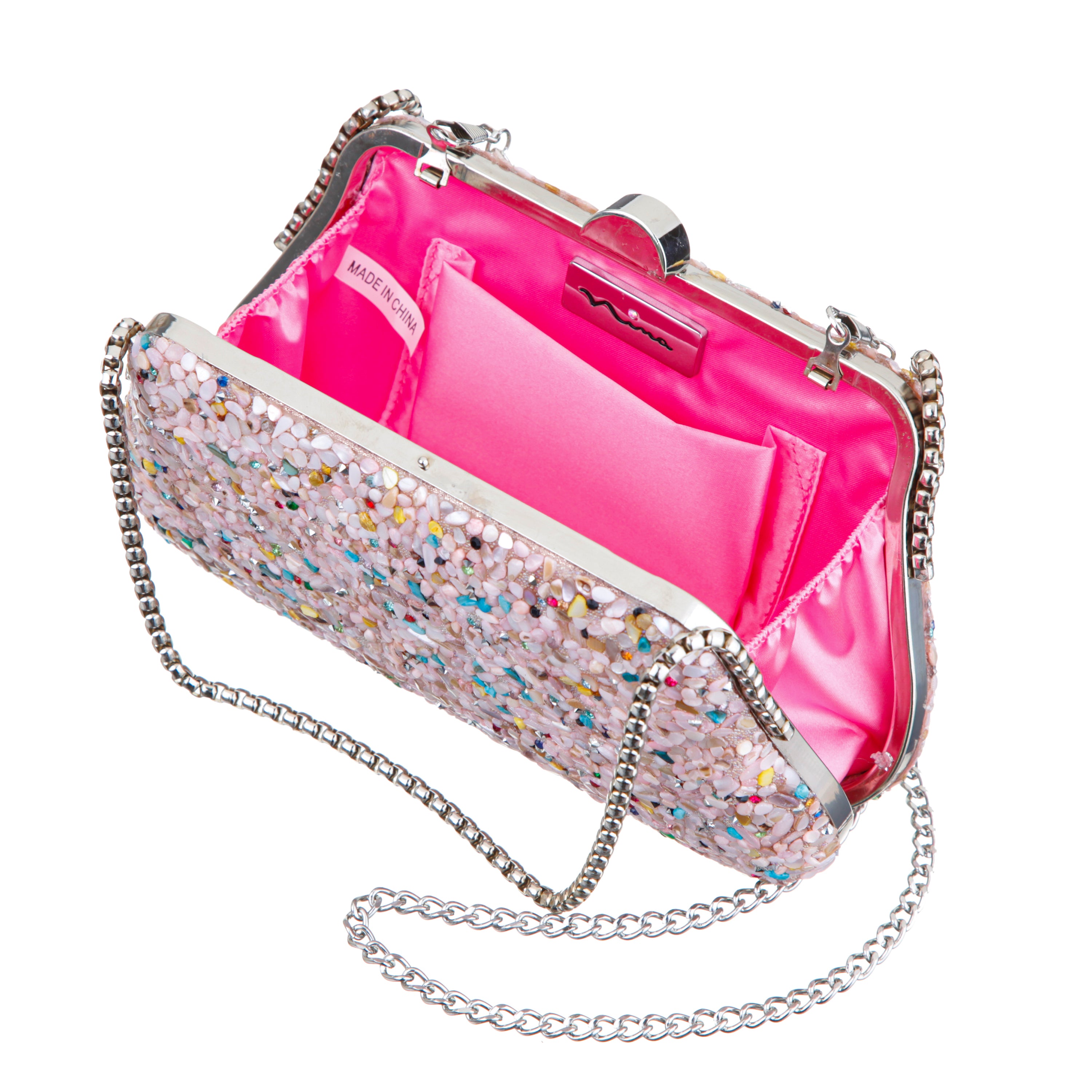 Womens Cheer Pink Rock Candy Hotfix Minaudiere | Nina Shoes