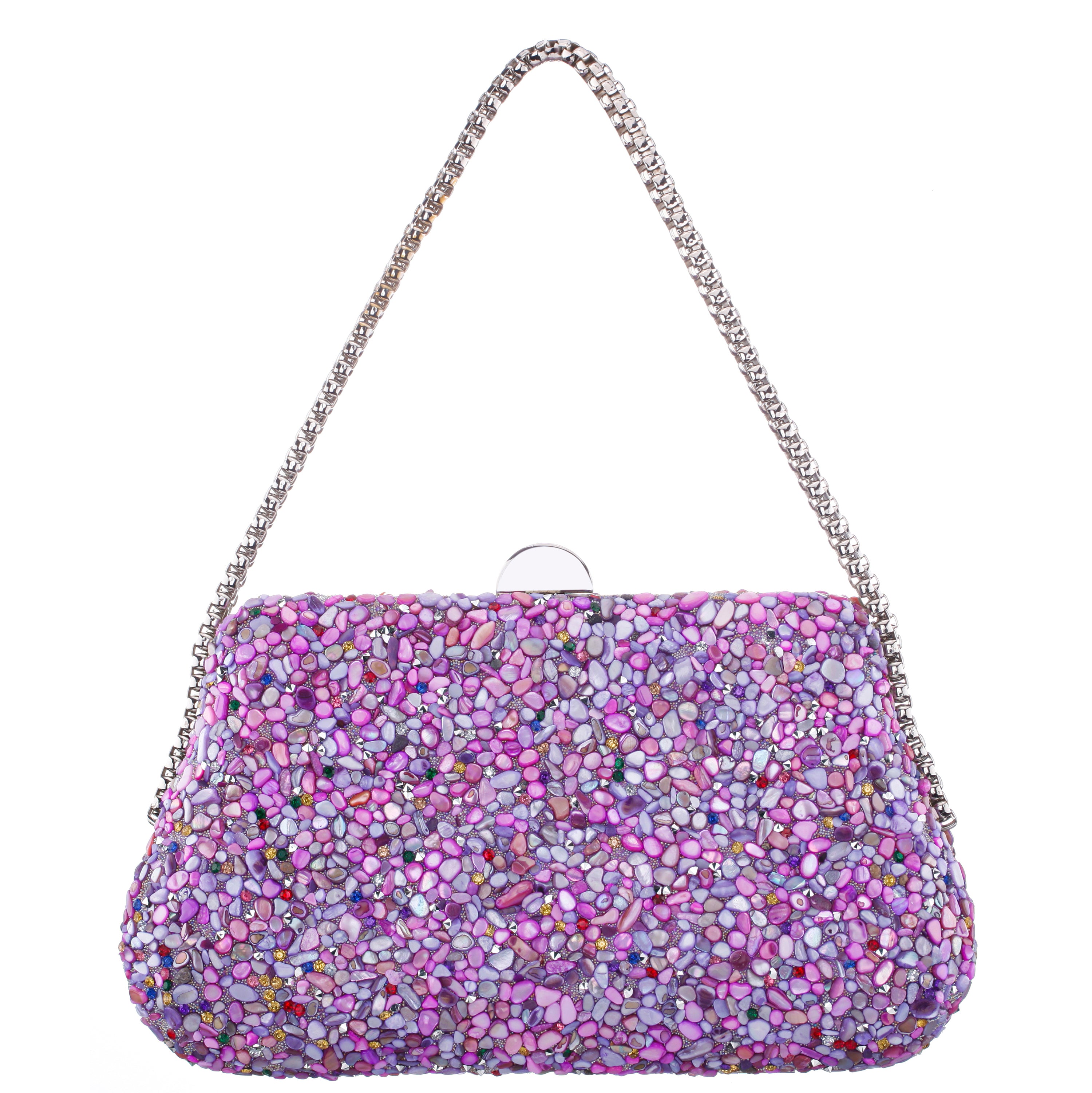 Womens Cheer Purple Group Rock Candy Hotfix Minaudiere | Nina Shoes
