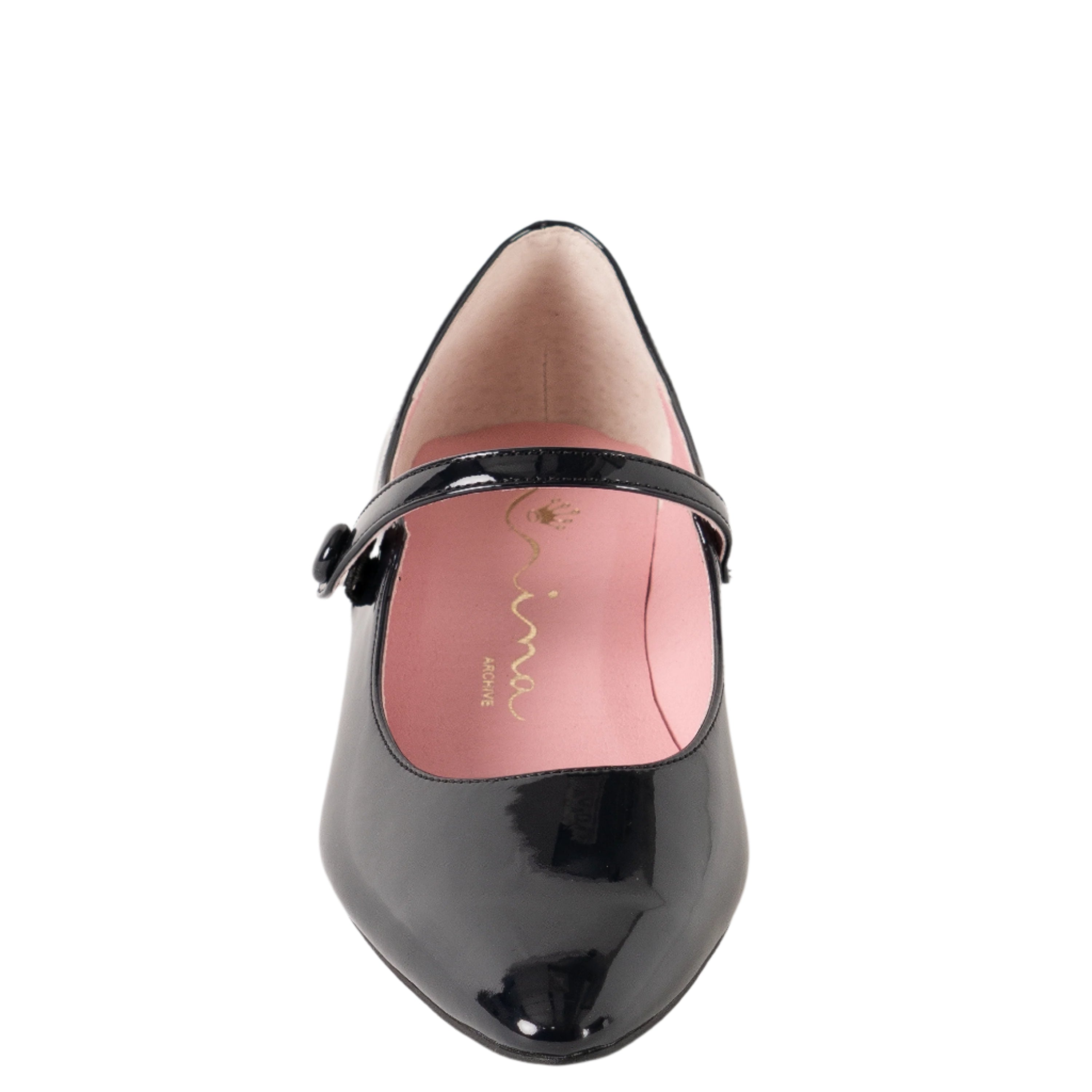 Womens Chic Black Mary Jane Flat-Shoe Pumps | Nina Shoes