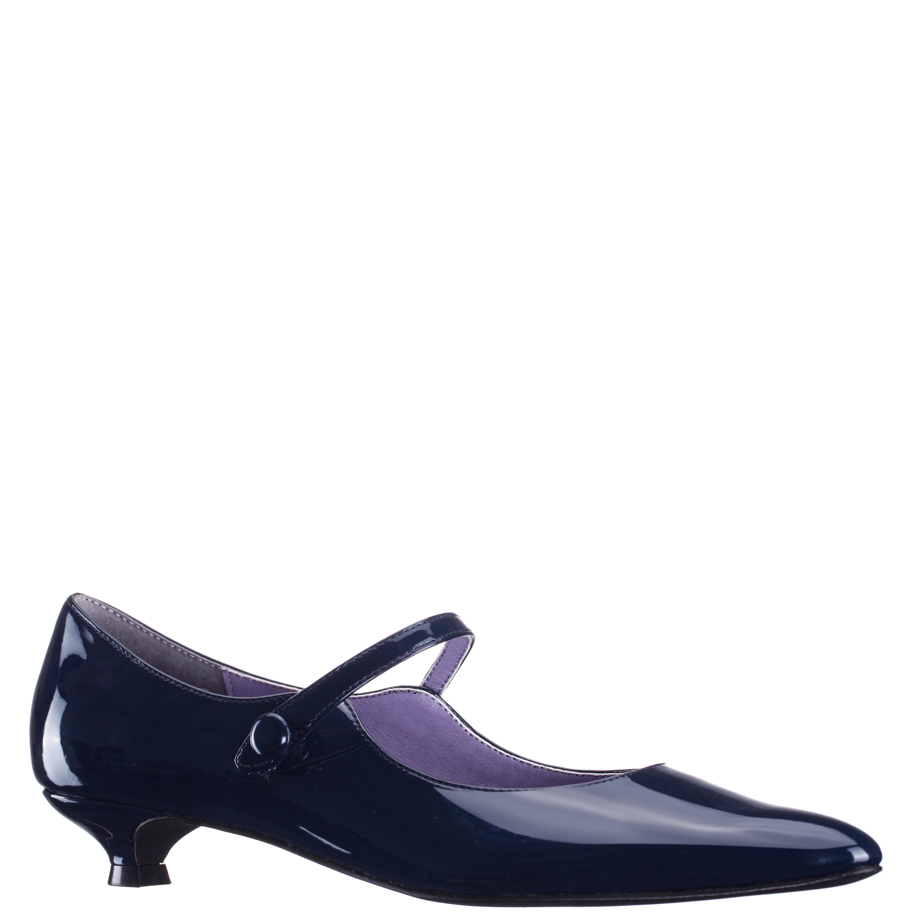 Womens Chic Blue Mary Jane Low-Heel Pumps