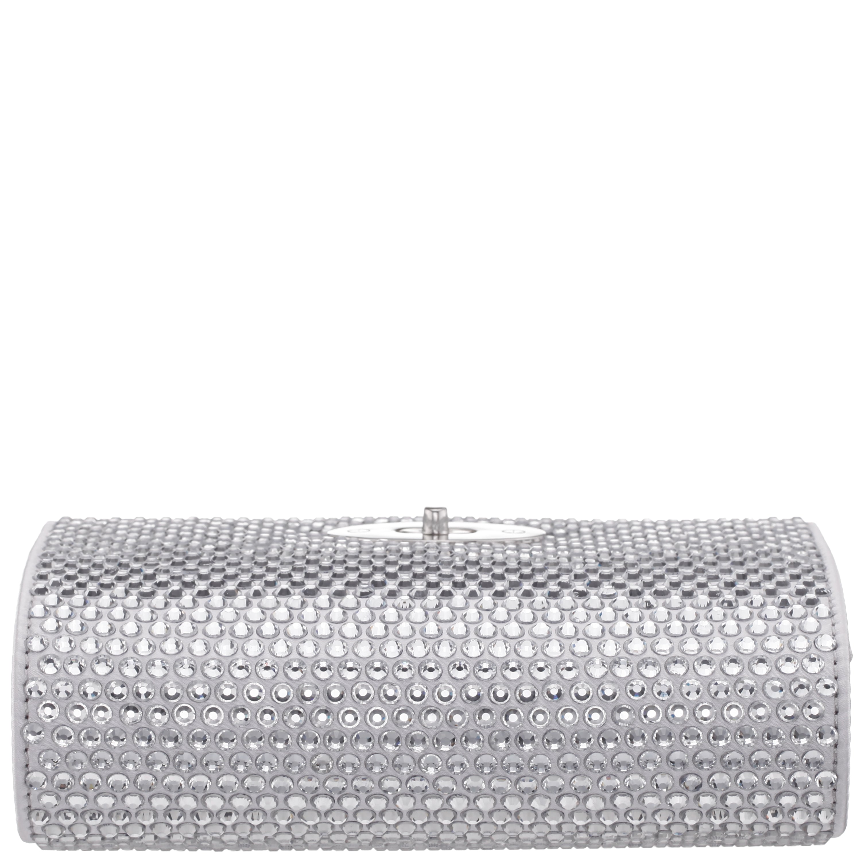 Womens Cilian Silver Glass Crystal Flap Clutch | Nina Shoes