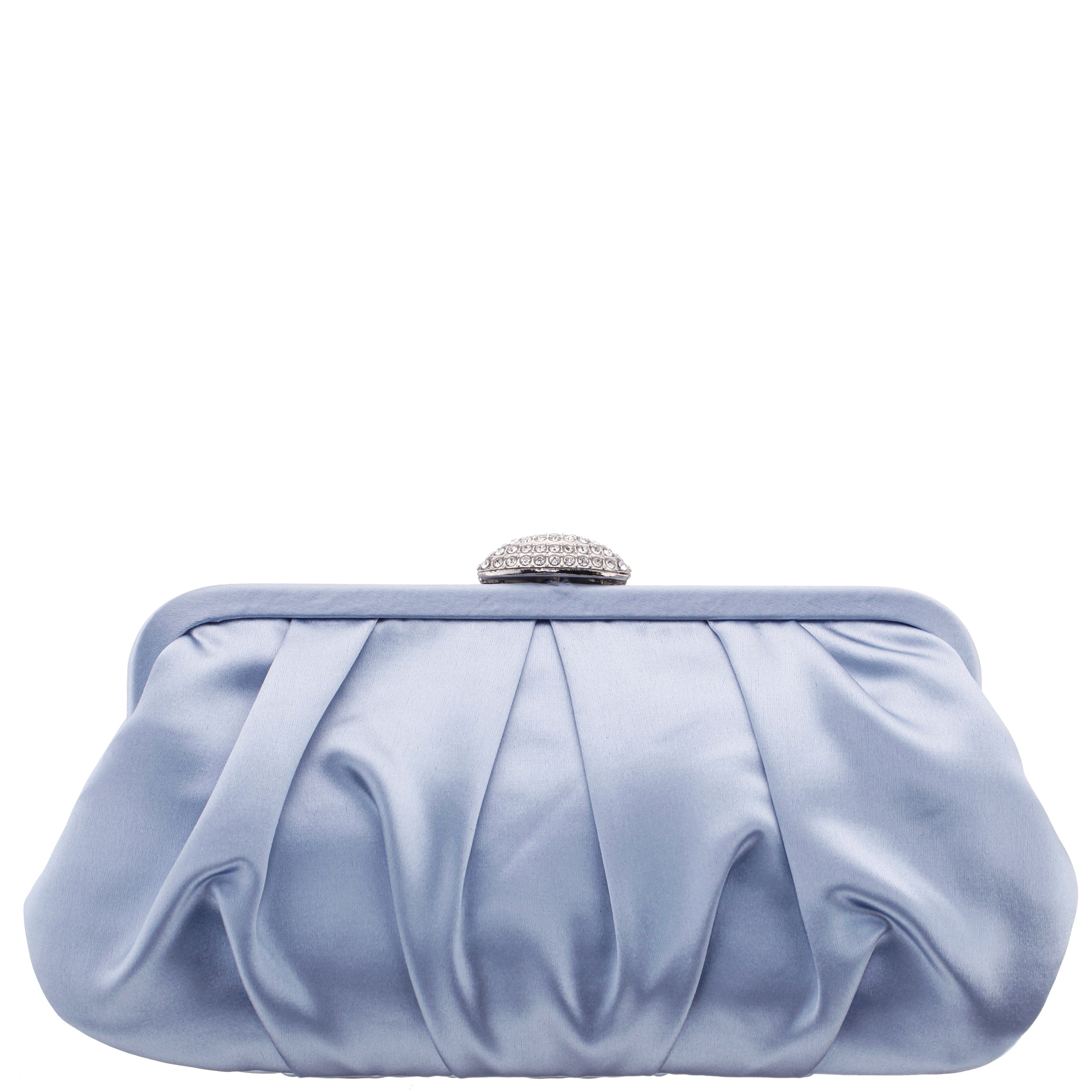 Womens Concord Blue Satin Frame Clutch | Nina Shoes