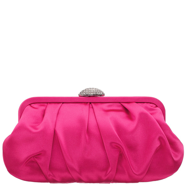 CONCORD-KISSES PLEATED FRAME CLUTCH WITH CRYSTAL CLASP – Nina Shoes