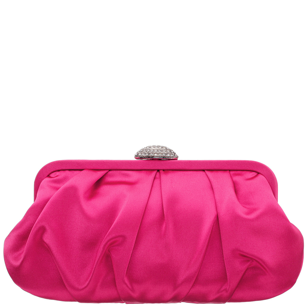 CONCORD-KISSES PLEATED FRAME CLUTCH WITH CRYSTAL CLASP – Nina Shoes