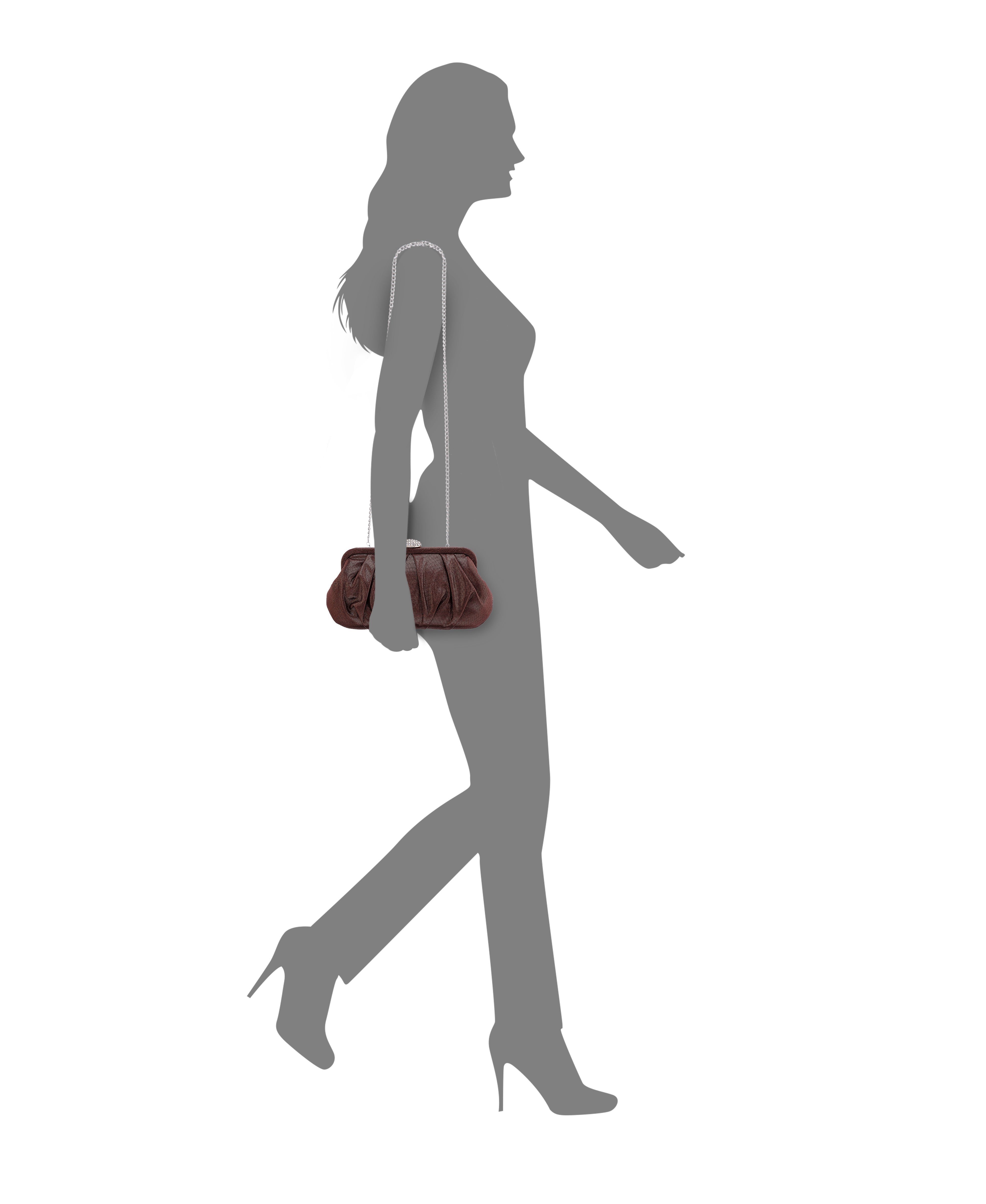 Womens Concord Yellow Pleated Frame Clutch With Crystal Clasp