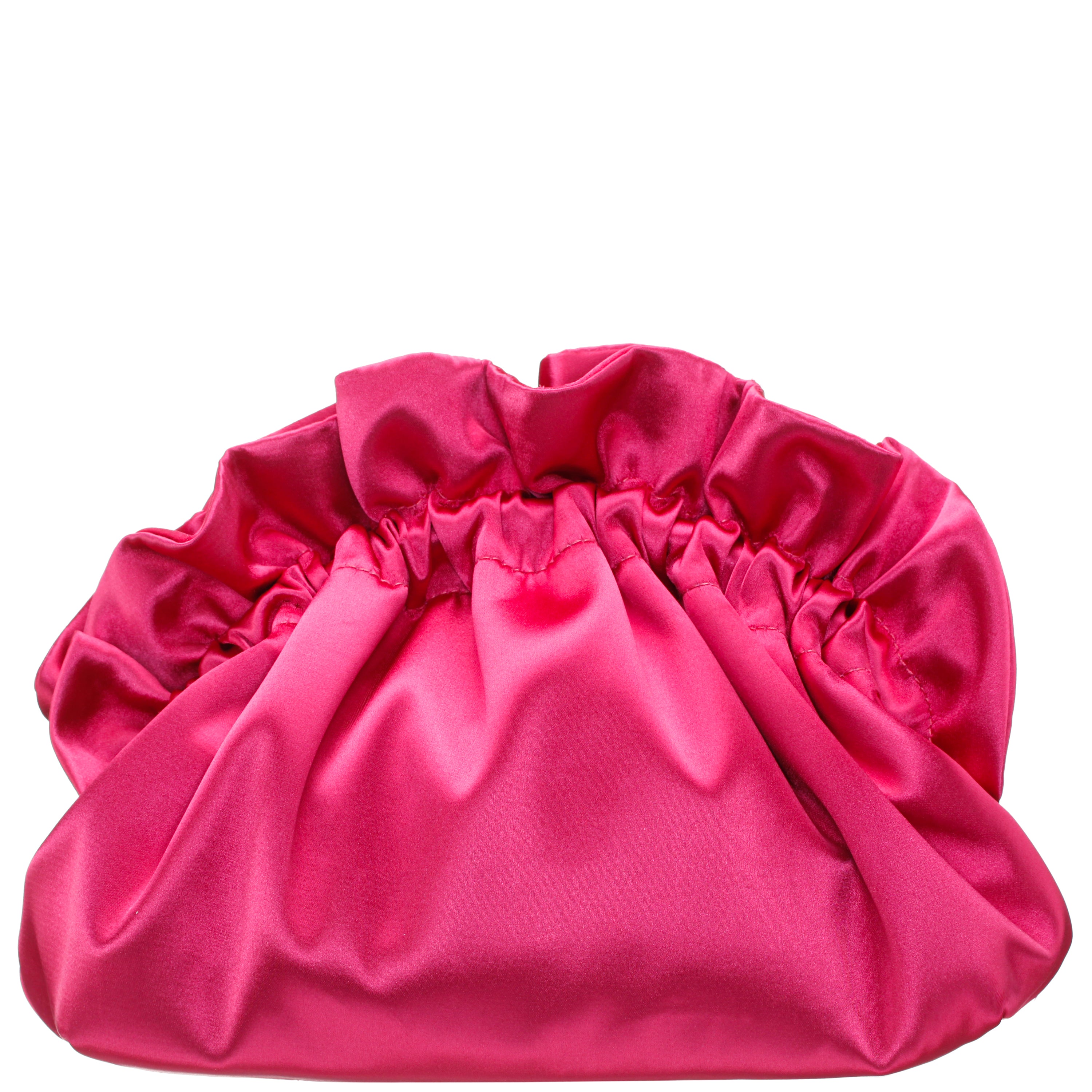 Womens Cristy Pink Satin Gathered Crossbody Pouch Bag | Nina Shoes