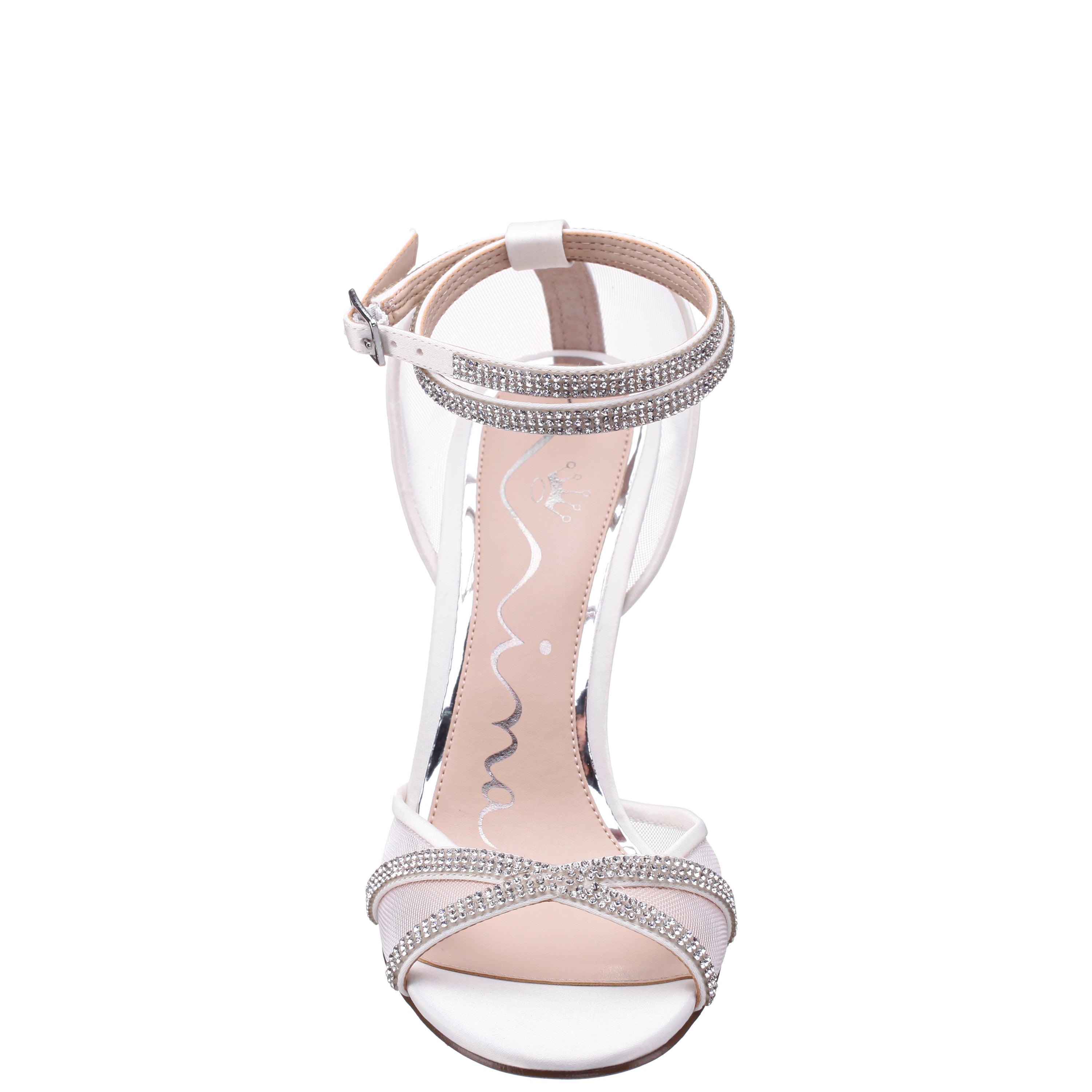 NAOT　DANIELA　White　37 Womens Daniela White Satin High-Heel Evening Sandal | Nina Shoes