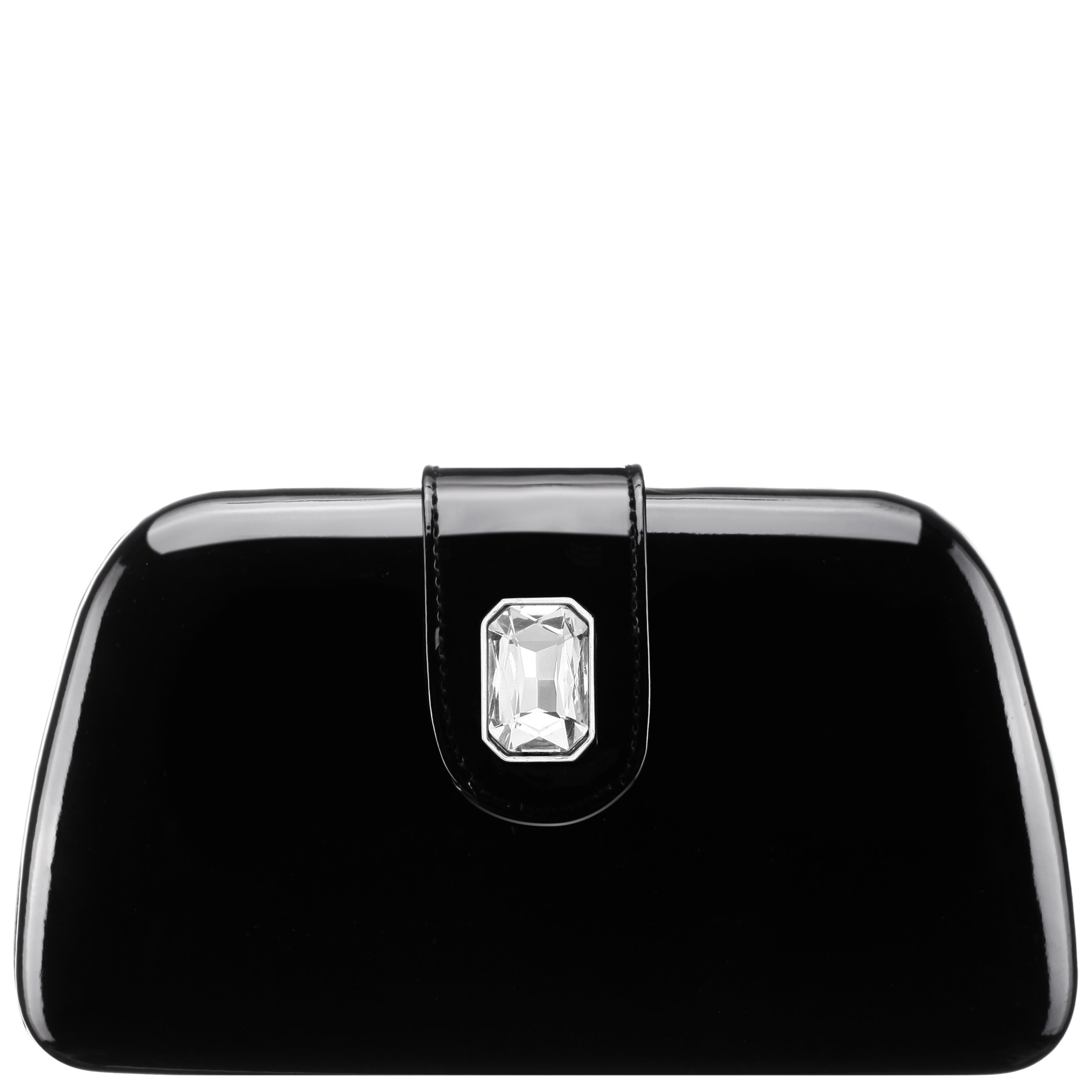 Womens Danni Black Large Crystal Embellished Tab Minaudiere | Nina