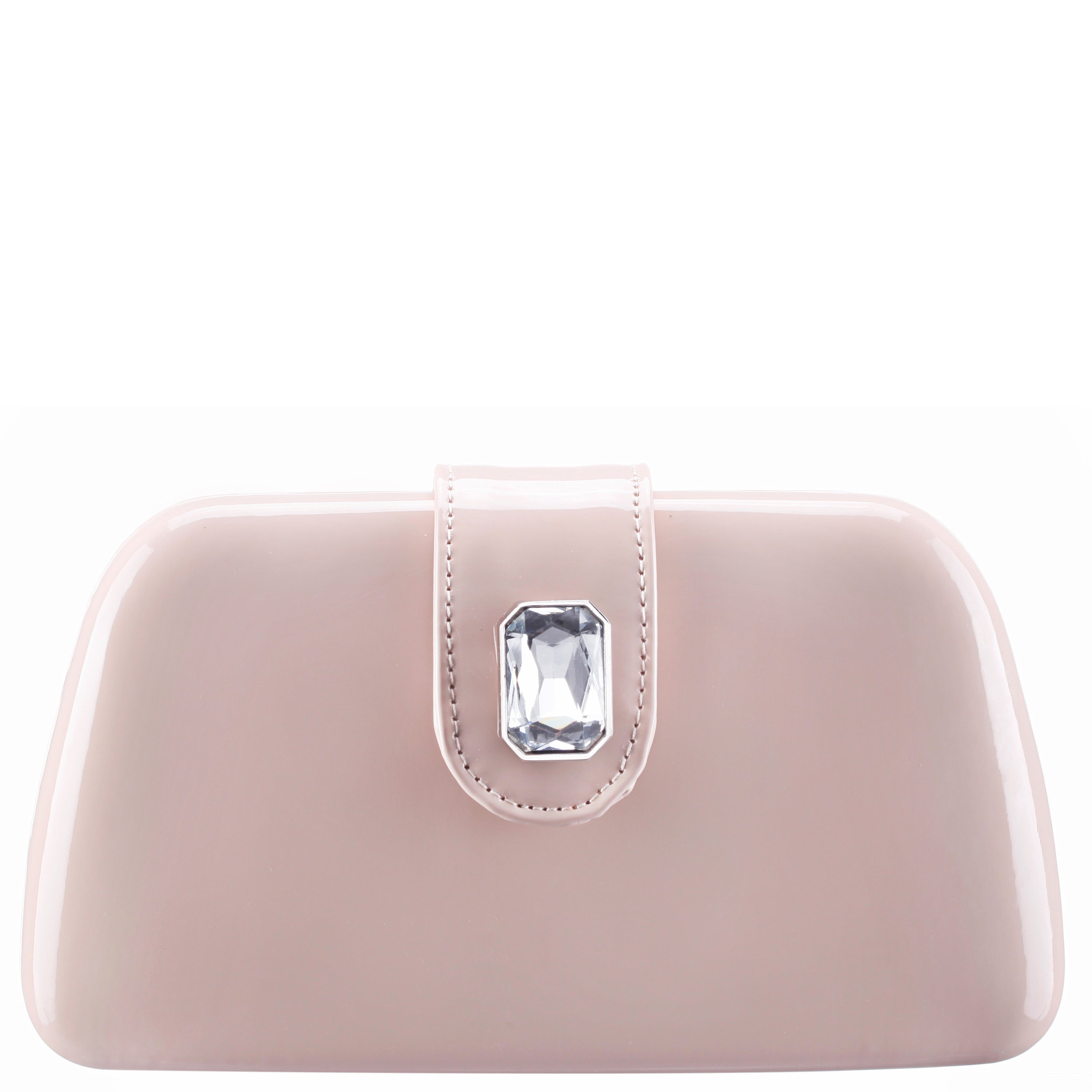 Womens Danni Beige Patent PU/Glass Crystal Minaudiere | Nina Shoes