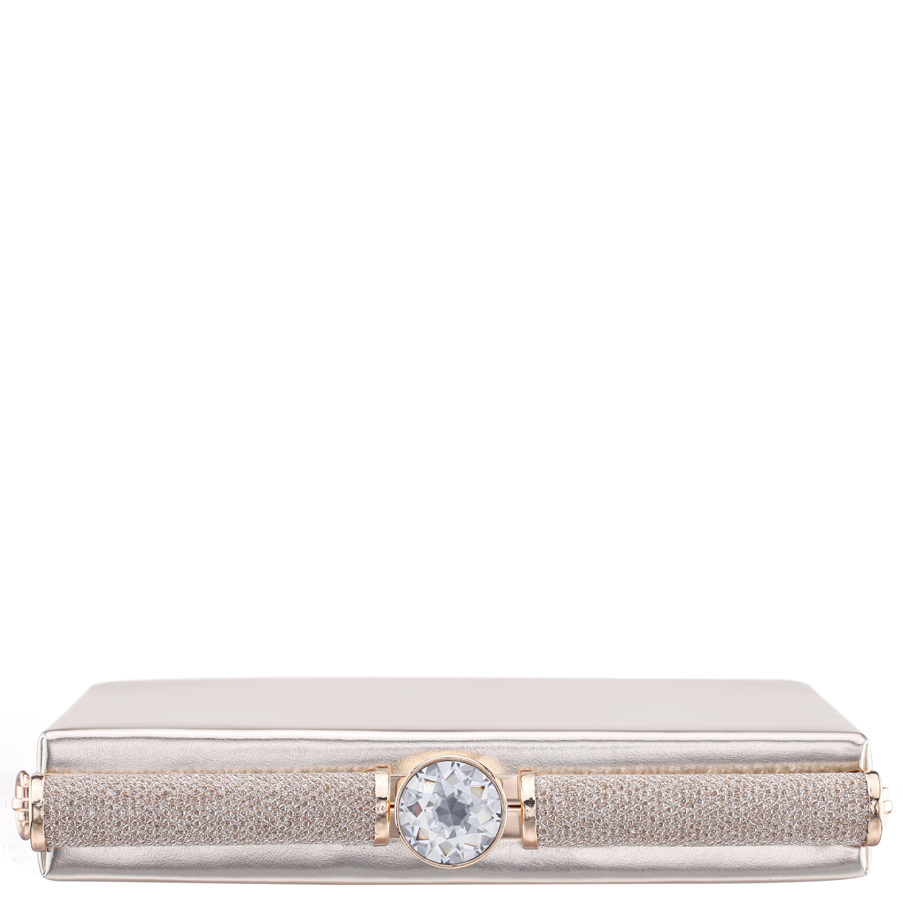 Womens Darby Platino Met Foil PU Frame Clutch | Nina Shoes