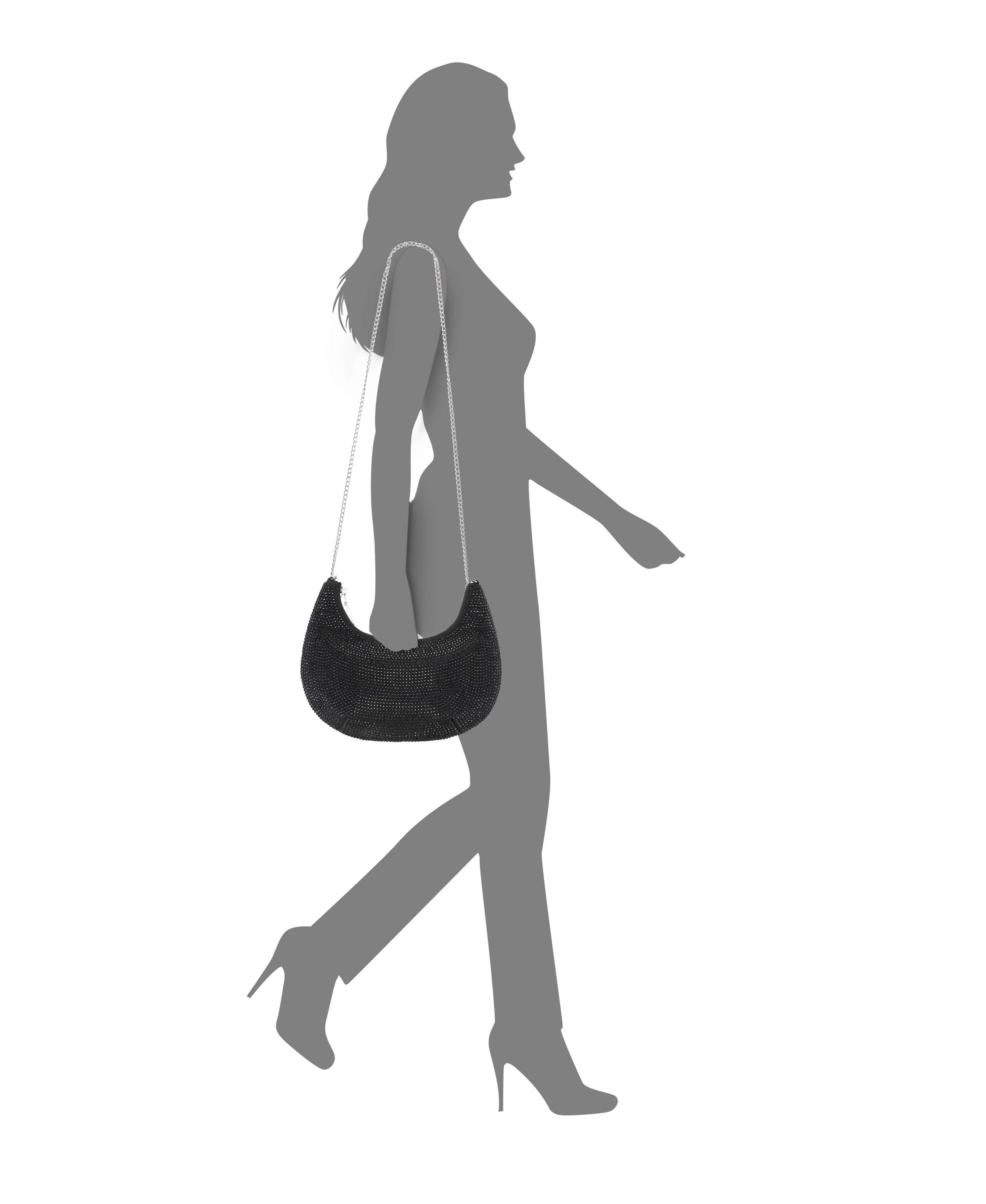 Womens Daryn Black Glass Crystal Crossbody Bag | Nina Shoes
