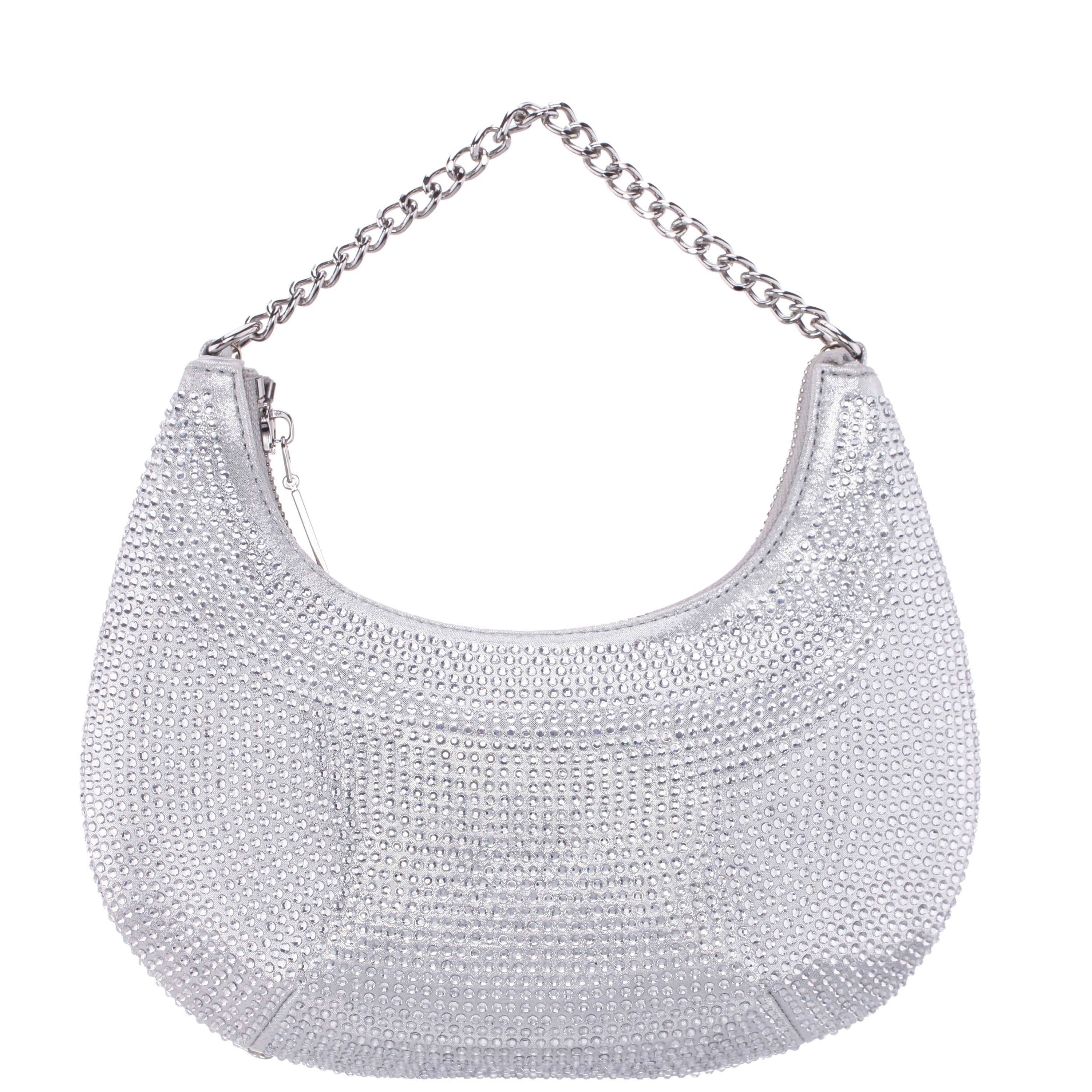 Womens Daryn Silver Glass Crystal Crossbody Bag | Nina Shoes