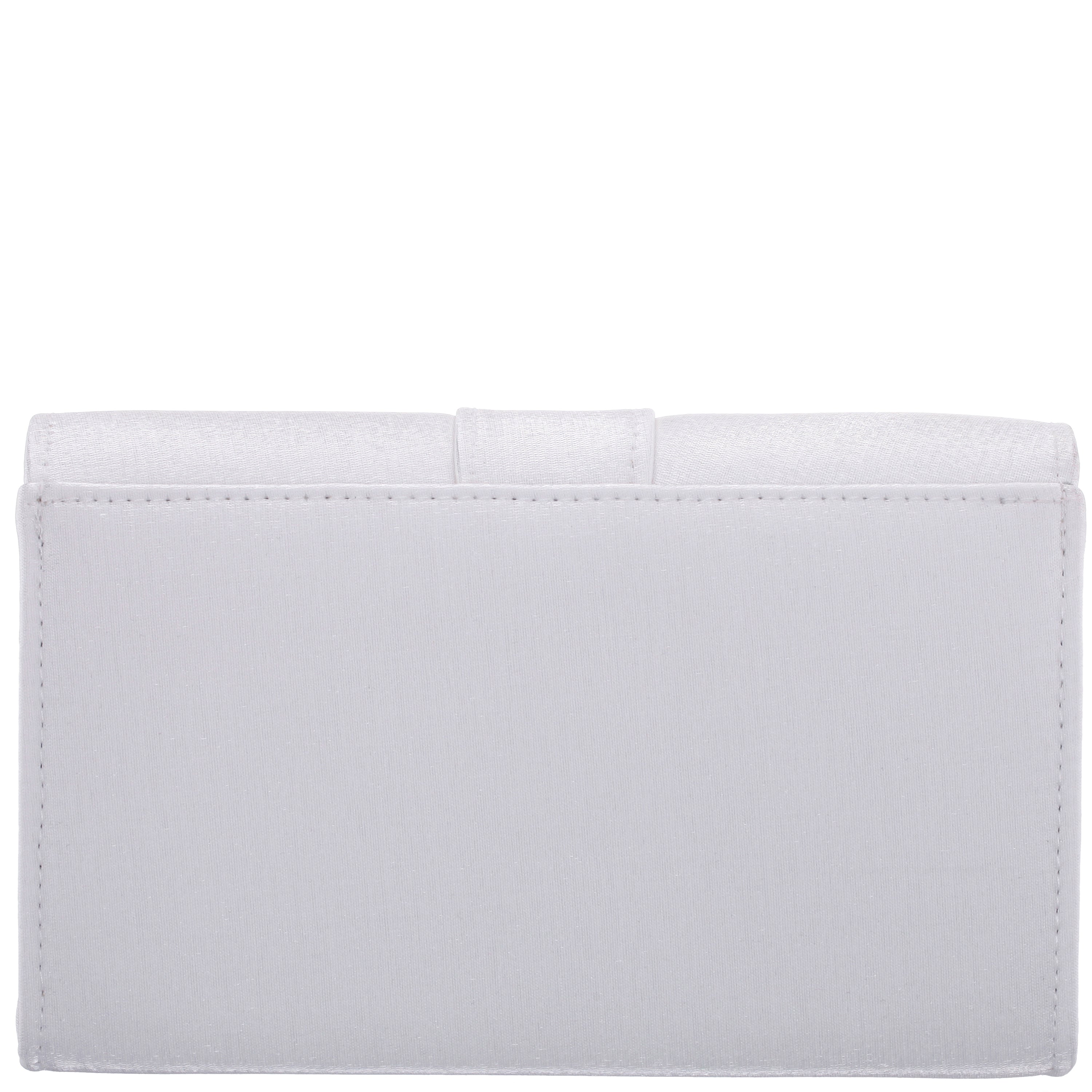 Womens Etta White Metallic Shine Fabric Clutch | Nina Shoes