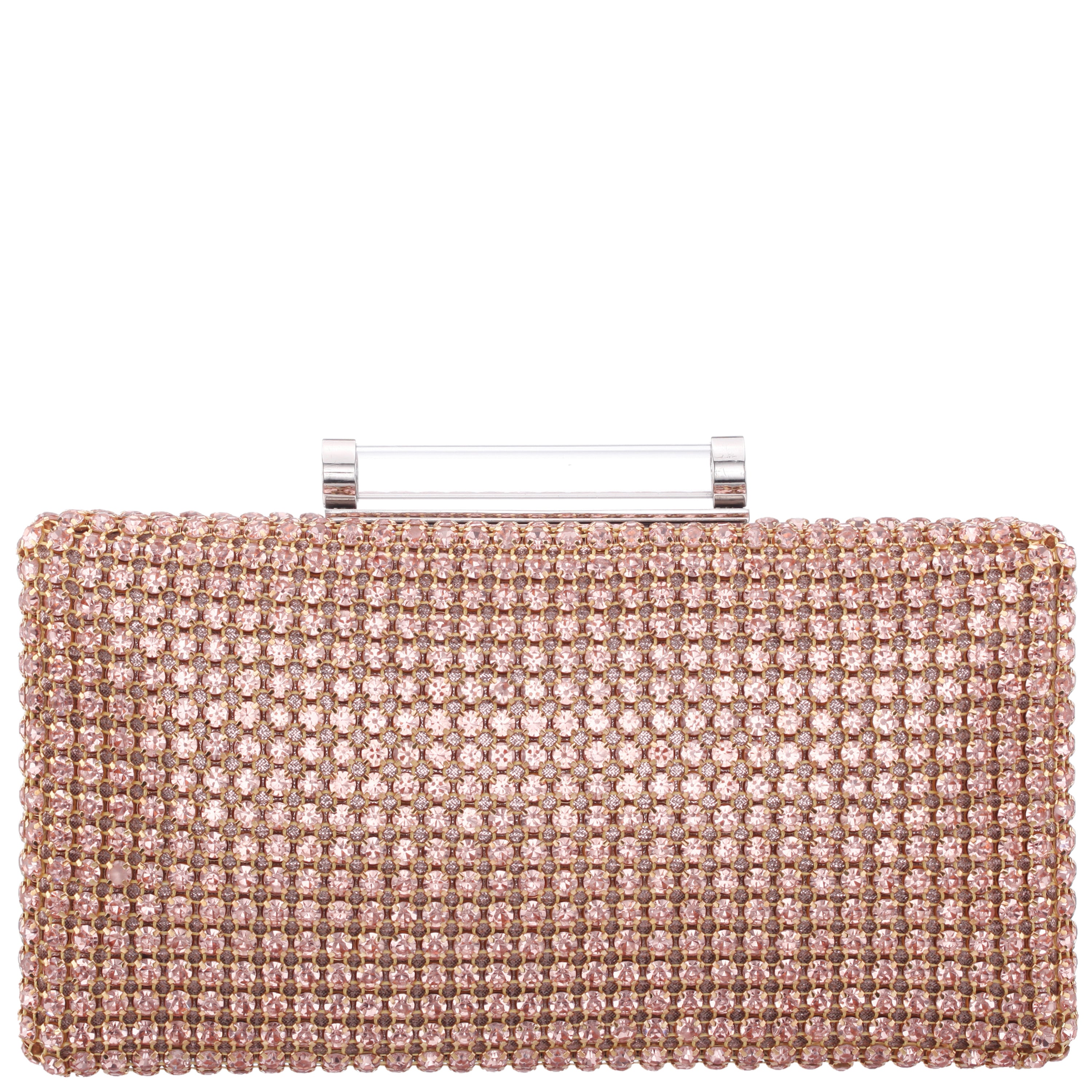Womens Gracious Pearl Rose Crystal Mesh Minaudiere | Nina Shoes