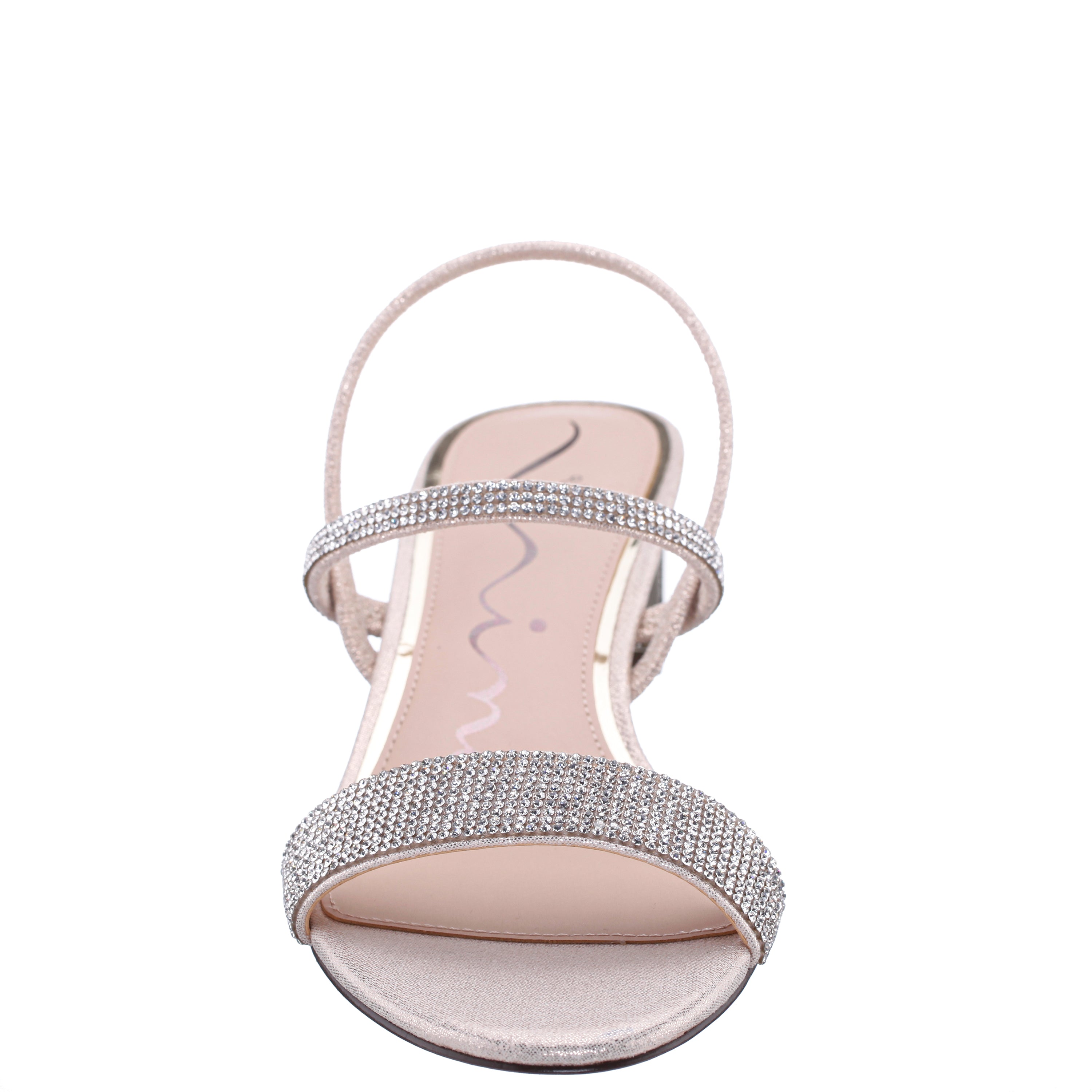 Womens Gwenda Platino Sandal Low-Heel Sandals | Nina Shoes