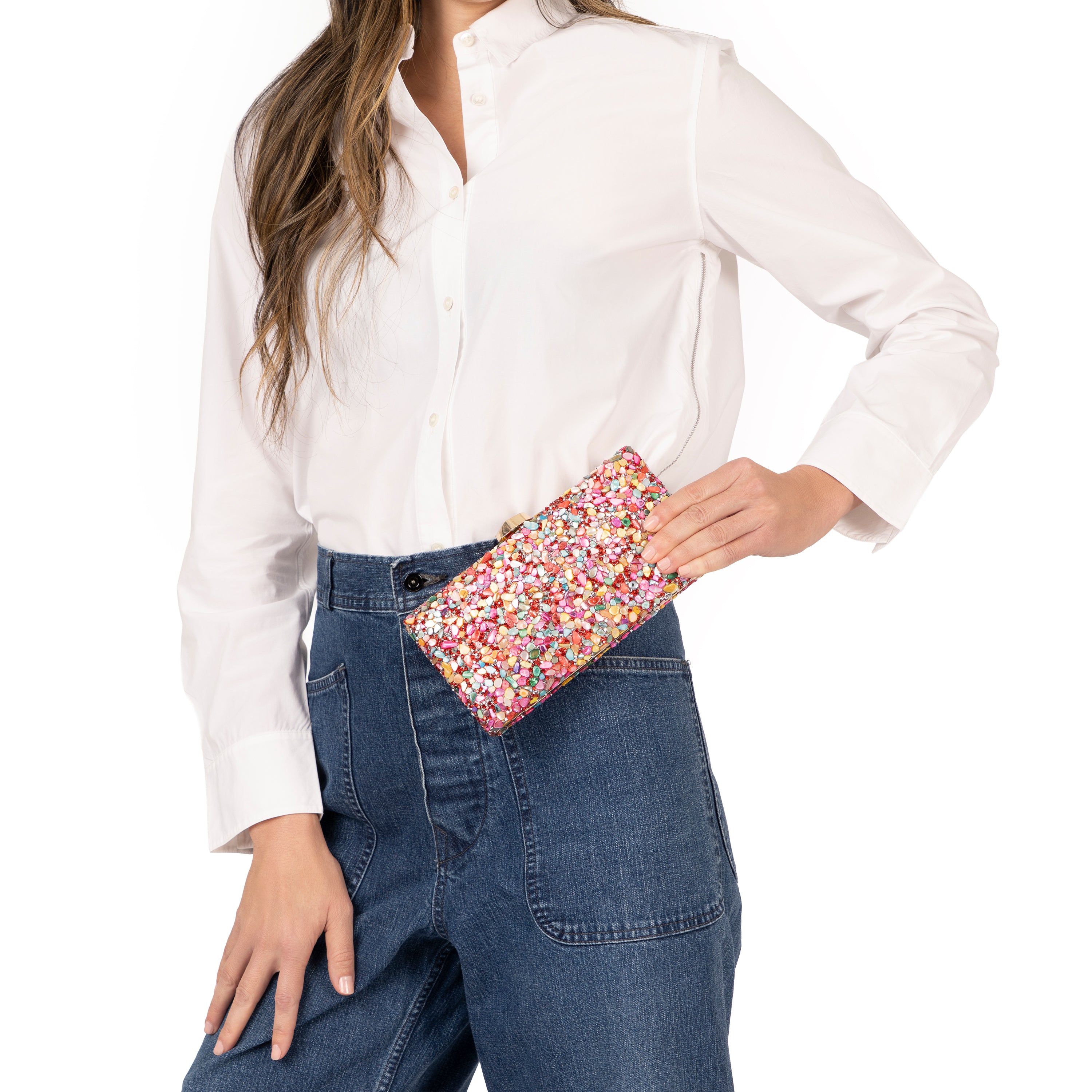 Womens Gypsy Multi Stone/Resin Hotfix Minaudiere | Nina Shoes
