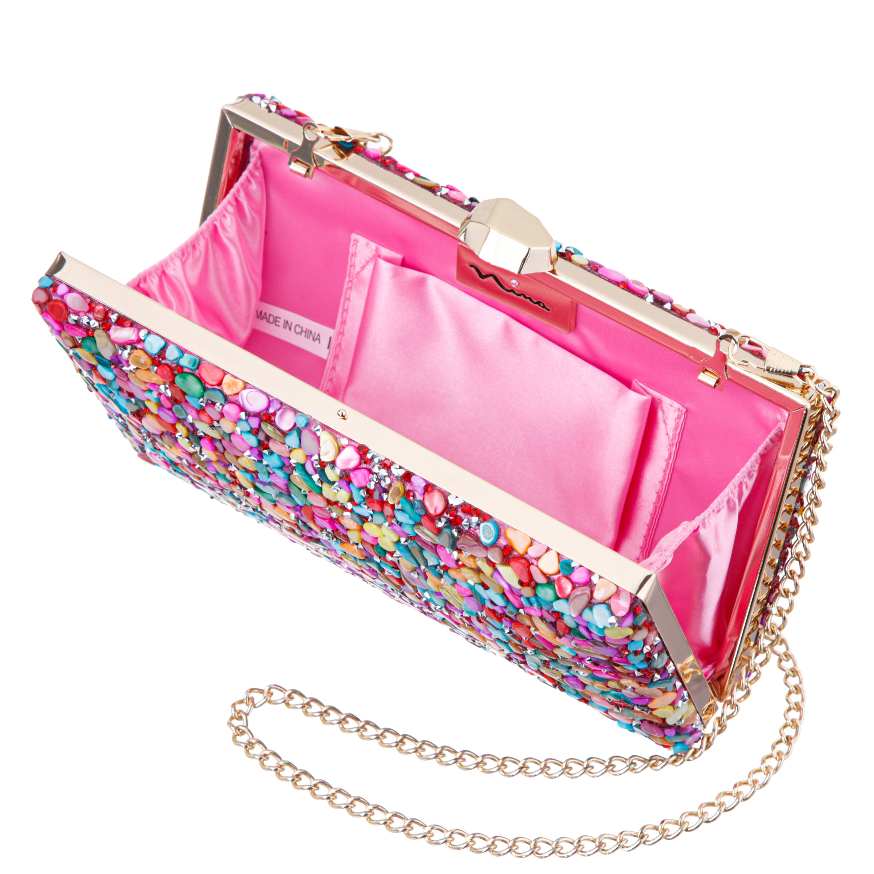 Womens Gypsy Multi Stone/Resin Hotfix Minaudiere | Nina Shoes