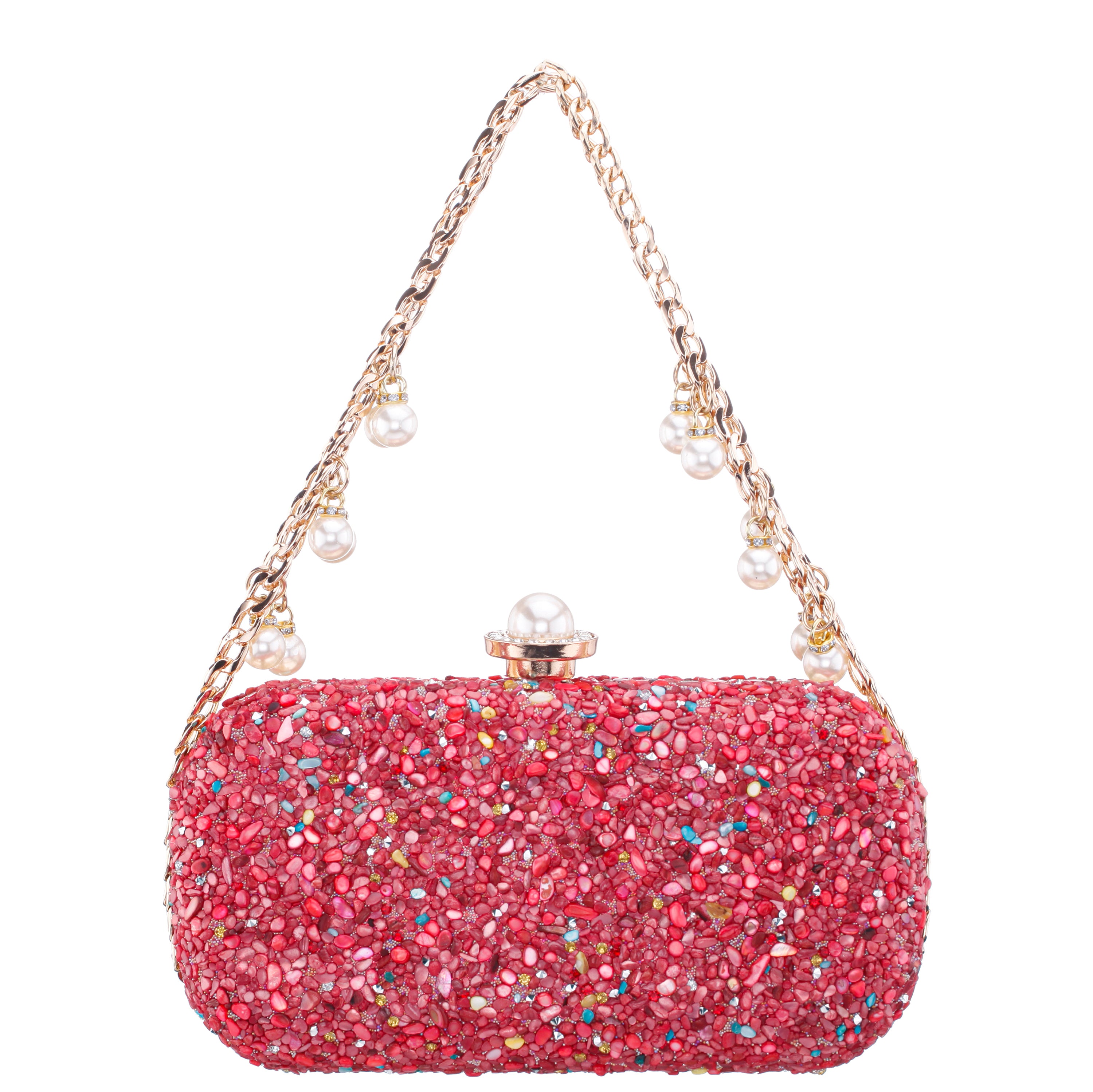 Womens Harmony Coral Multi Rock Candy Hotfix Minaudiere | Nina Shoes