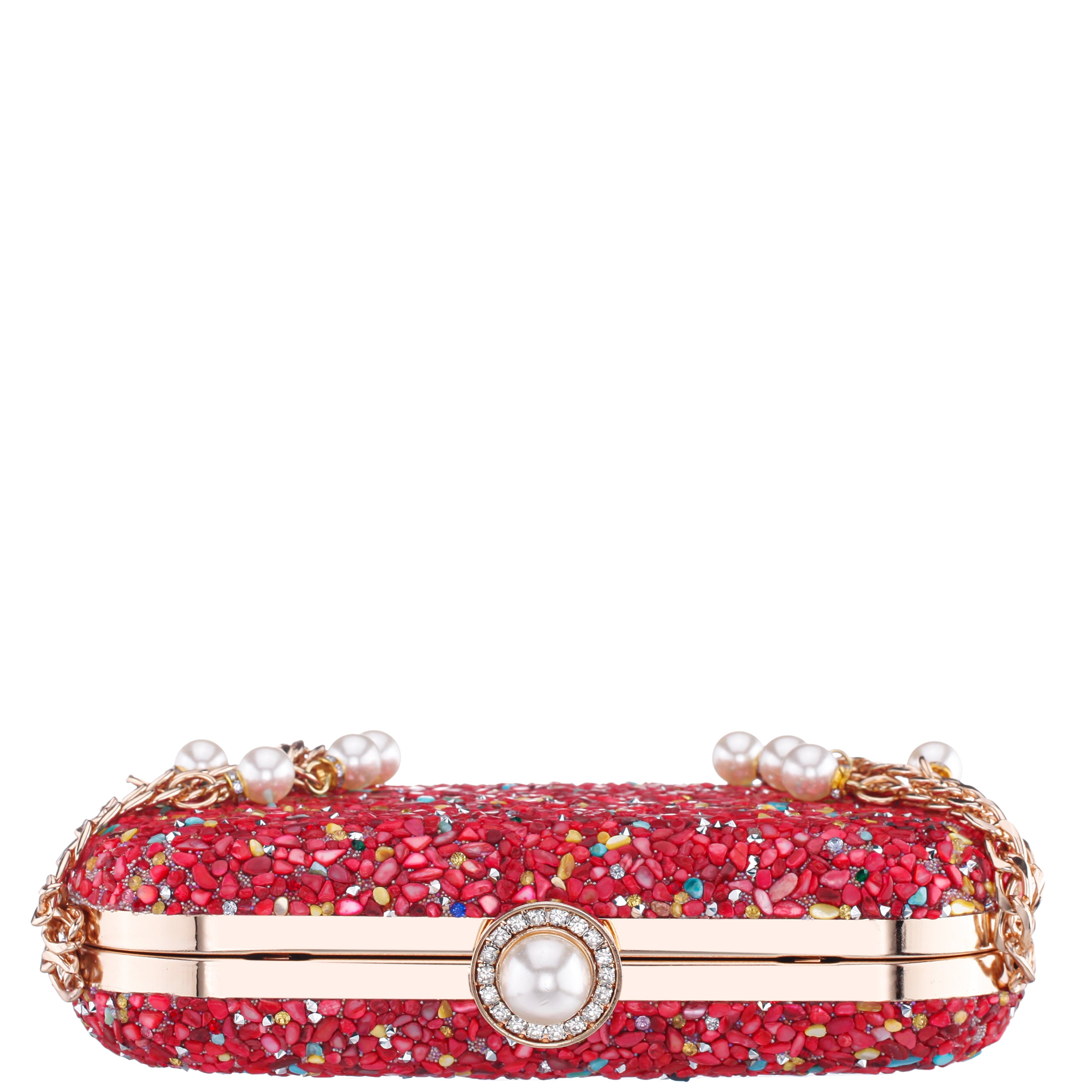 Womens Harmony Coral Multi Rock Candy Hotfix Minaudiere | Nina Shoes