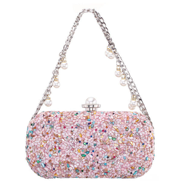 Womens Harmony Pink Rock Candy Hotfix Minaudiere | Nina Shoes
