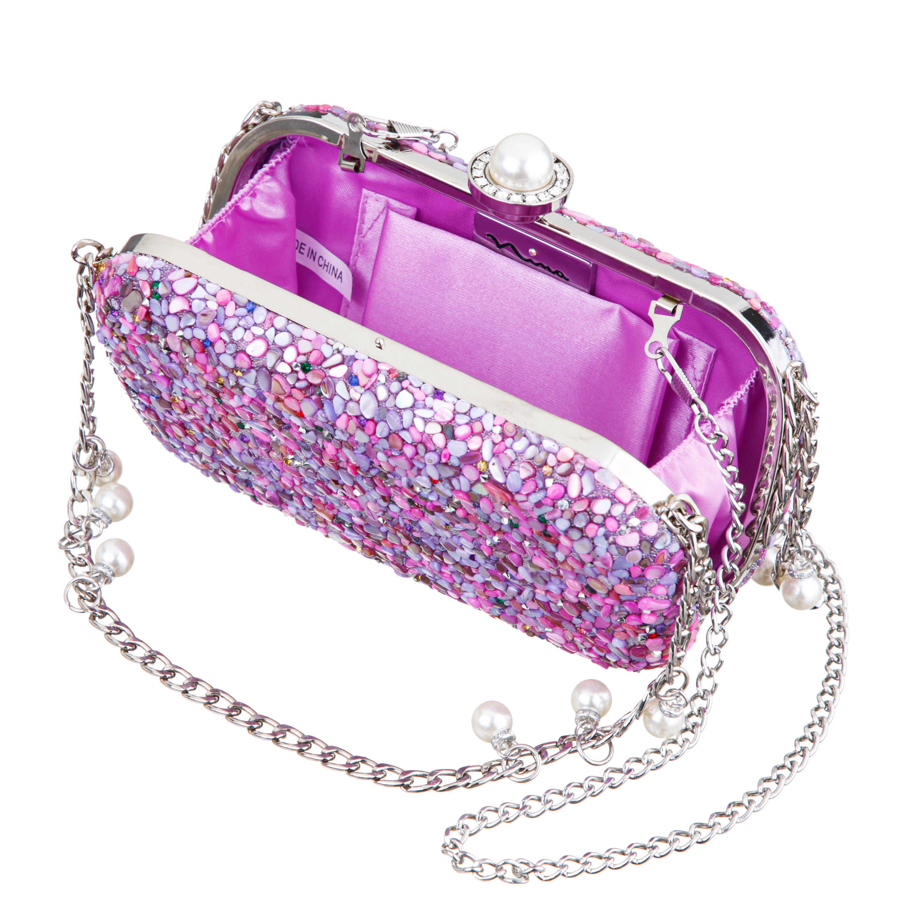 Womens Harmony Purple Rock Candy Hotfix Minaudiere | Nina Shoes