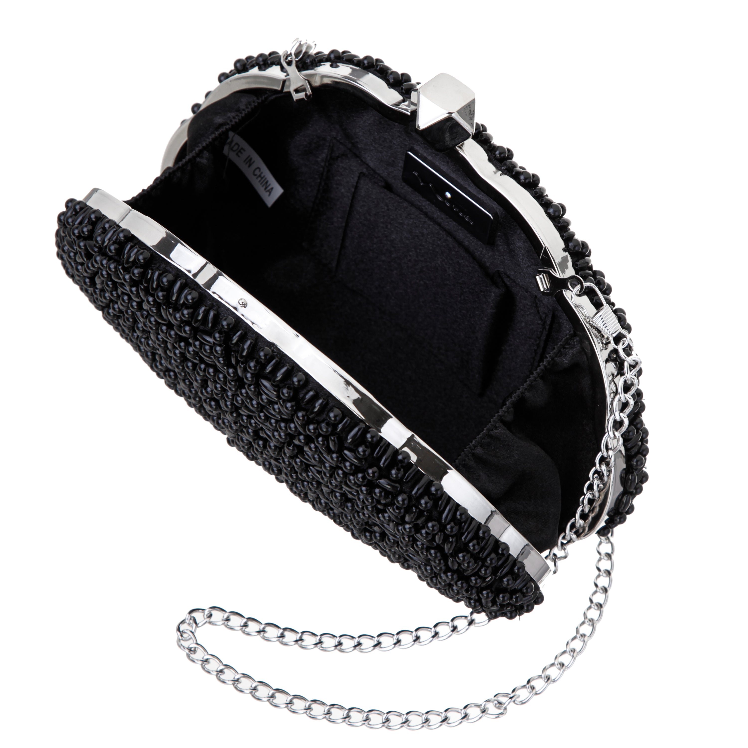 Womens Hera Black Plastic Beads Minaudiere | Nina Shoes