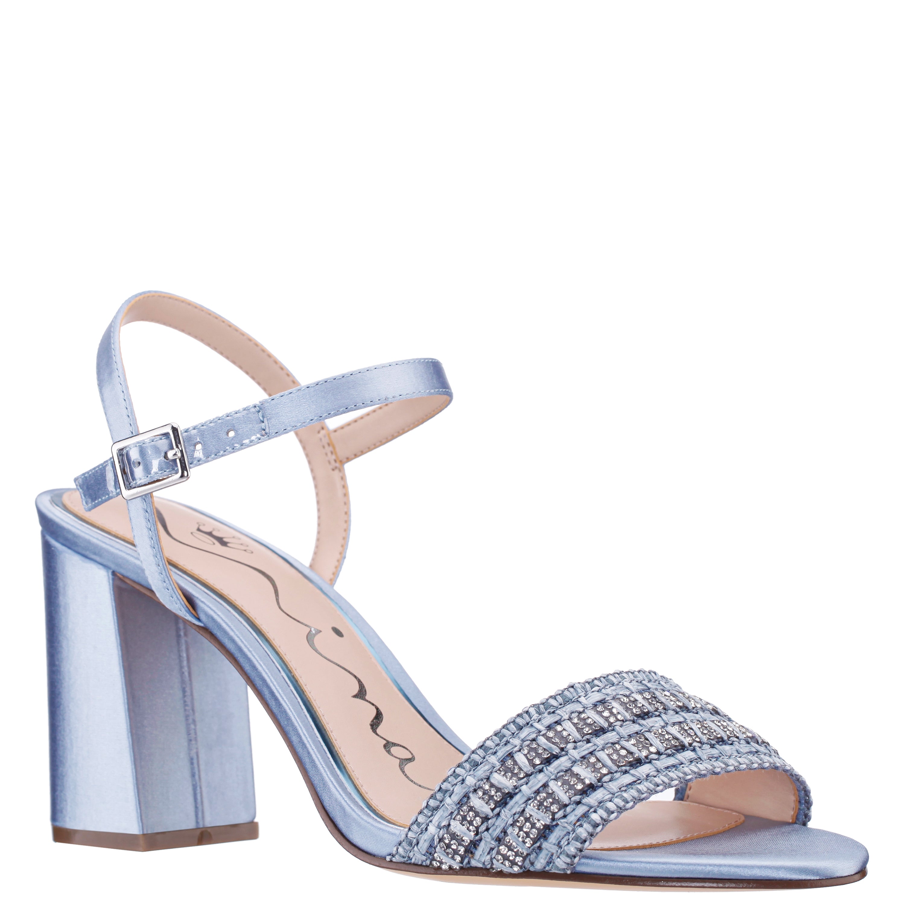 Womens Herma Blue Sandal Mid-Heel | Nina Shoes