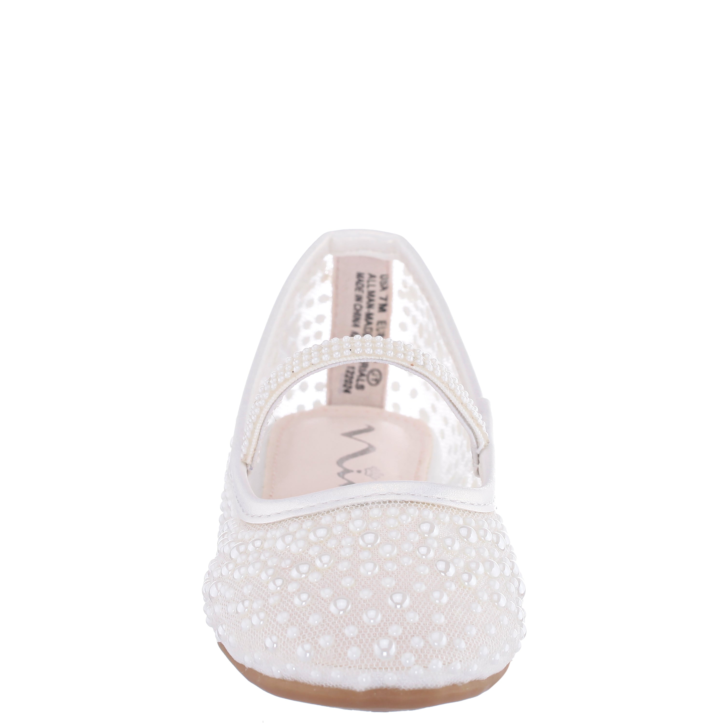 Girls Jax White Pearl Ballet Flats | Nina Shoes