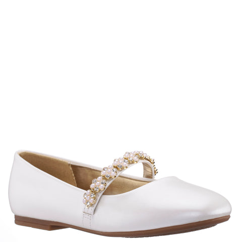 Nina Girls Joansie Patent Ballet Dress Shoe - Ivory